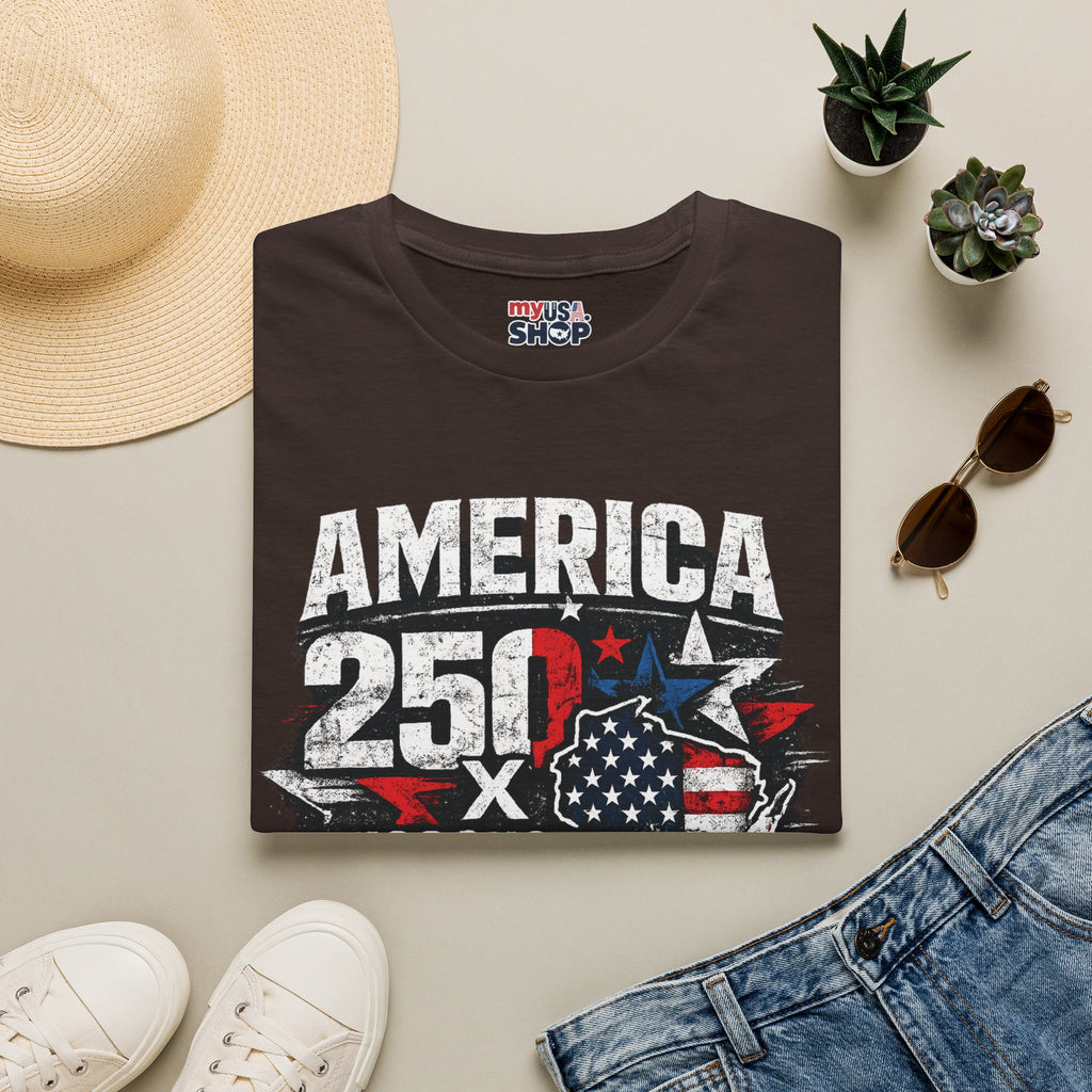 America 250 Wisconsin T-Shirt — USA 1776 Celebration Tee