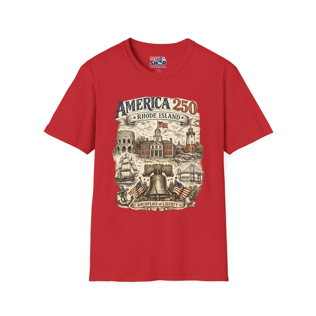America 250 Rhode Island Shirt — Birthplace of Liberty Heritage Tee