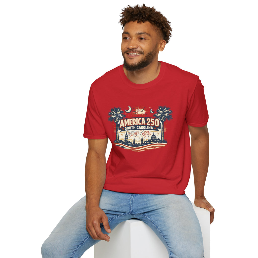 America 250 South Carolina T-Shirt — Palmetto Fireworks Celebration Tee