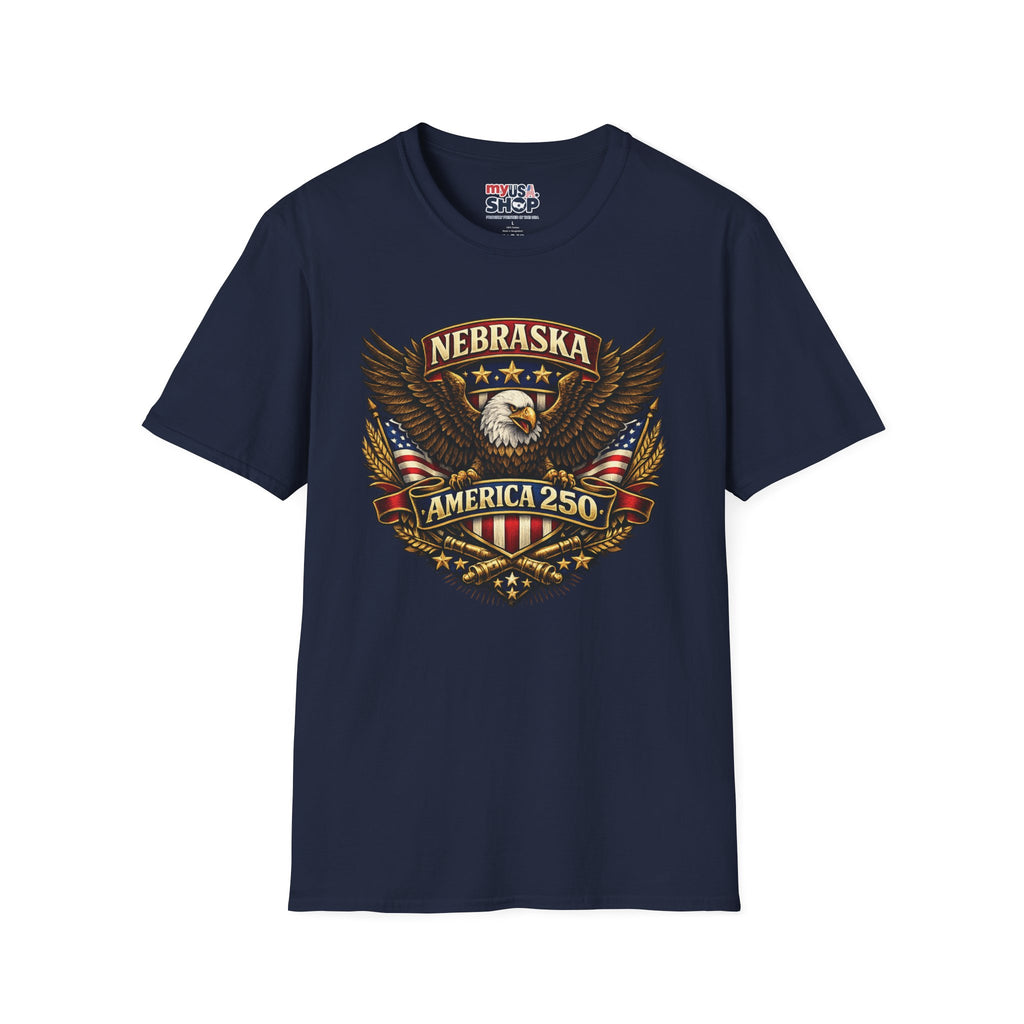 America 250 Nebraska Eagle T-Shirt — Patriotic USA State Tee