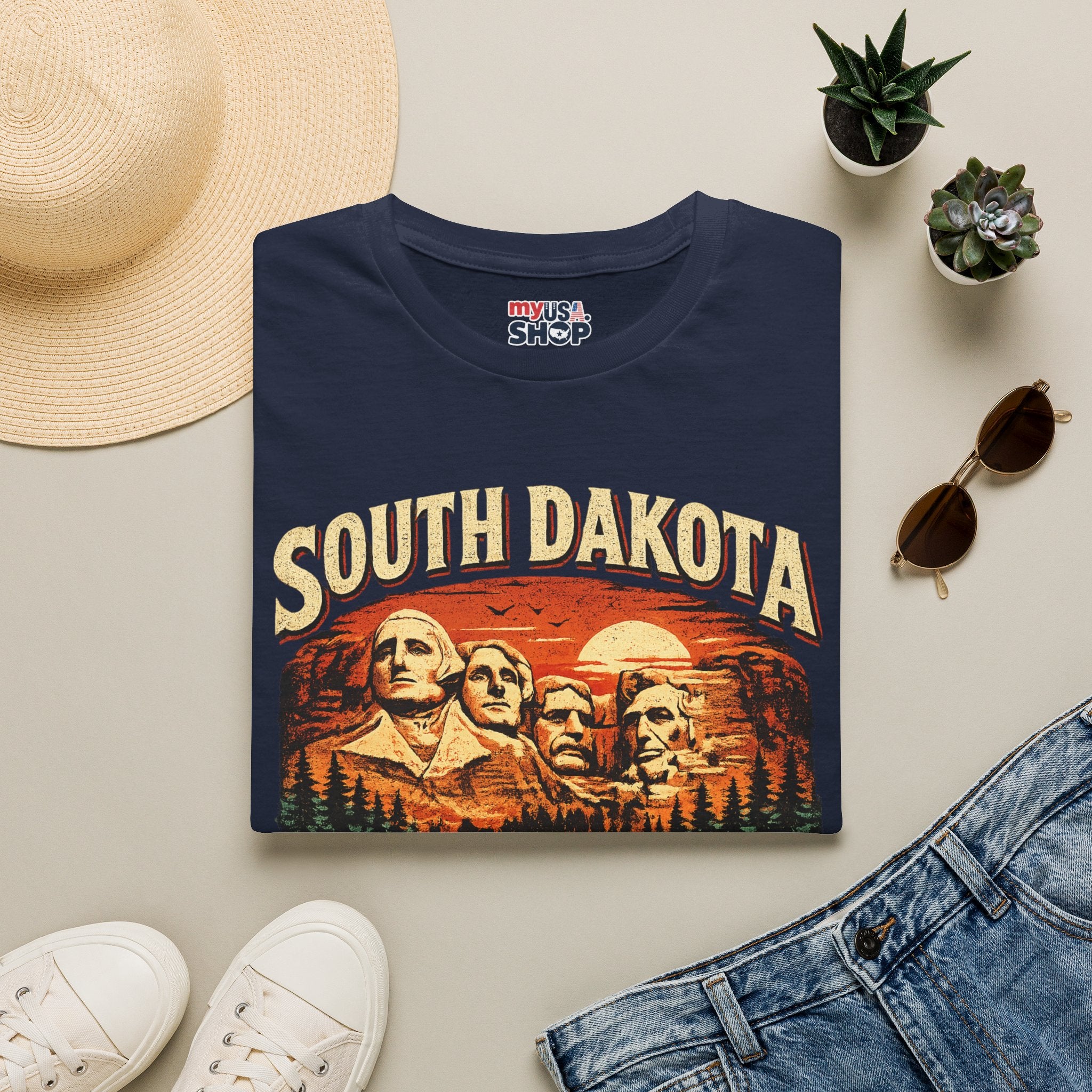 America 250 South Dakota Shirt — Sunset Mount Rushmore Celebration Tee