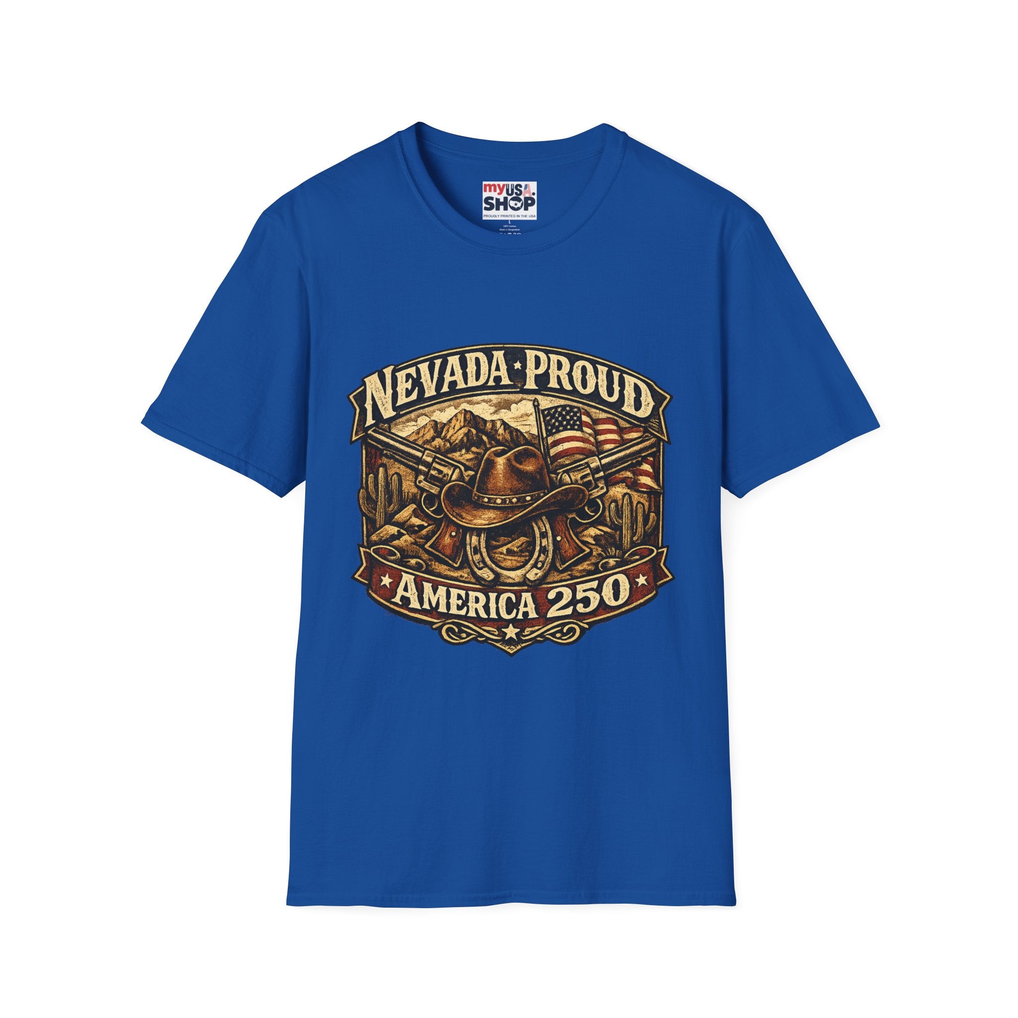 America 250 Nevada Proud T-Shirt — Vintage American Western Design