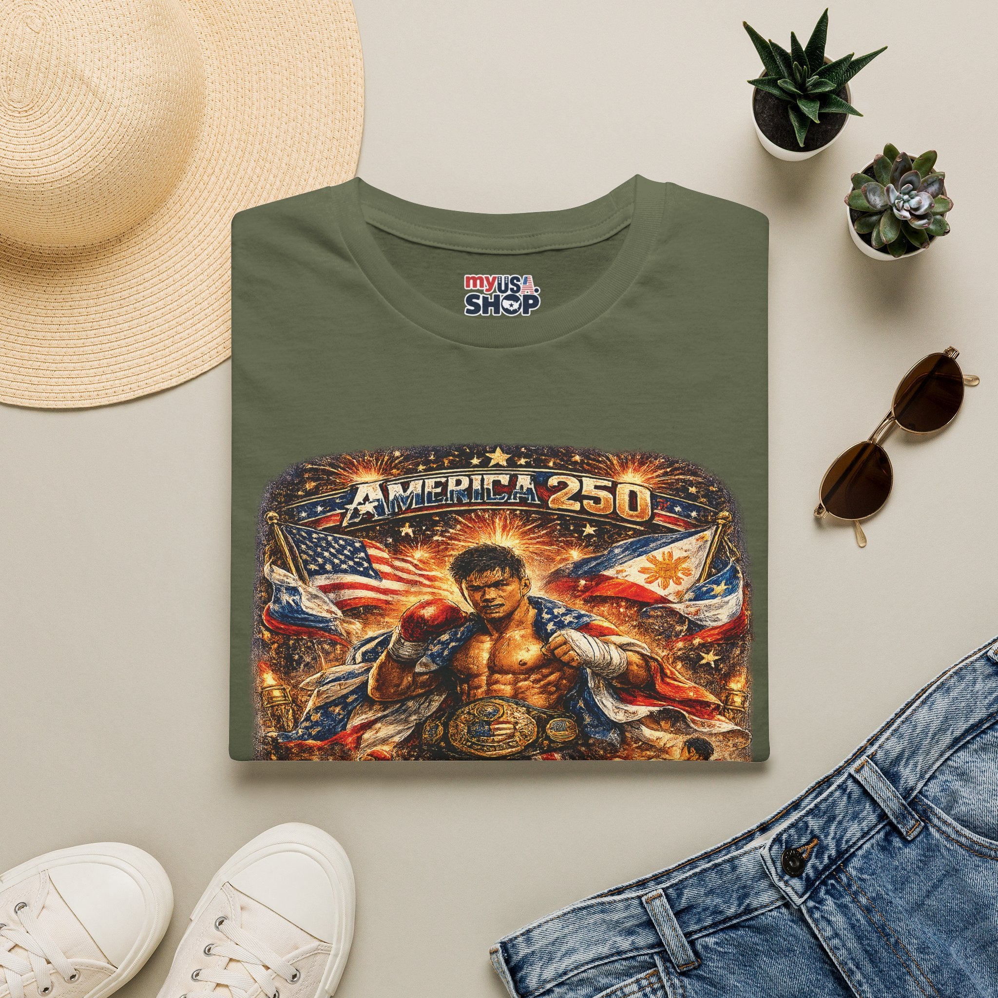 Filipino Pride 'Pinoy Heart' Graphic — America 250 Patriotic Design
