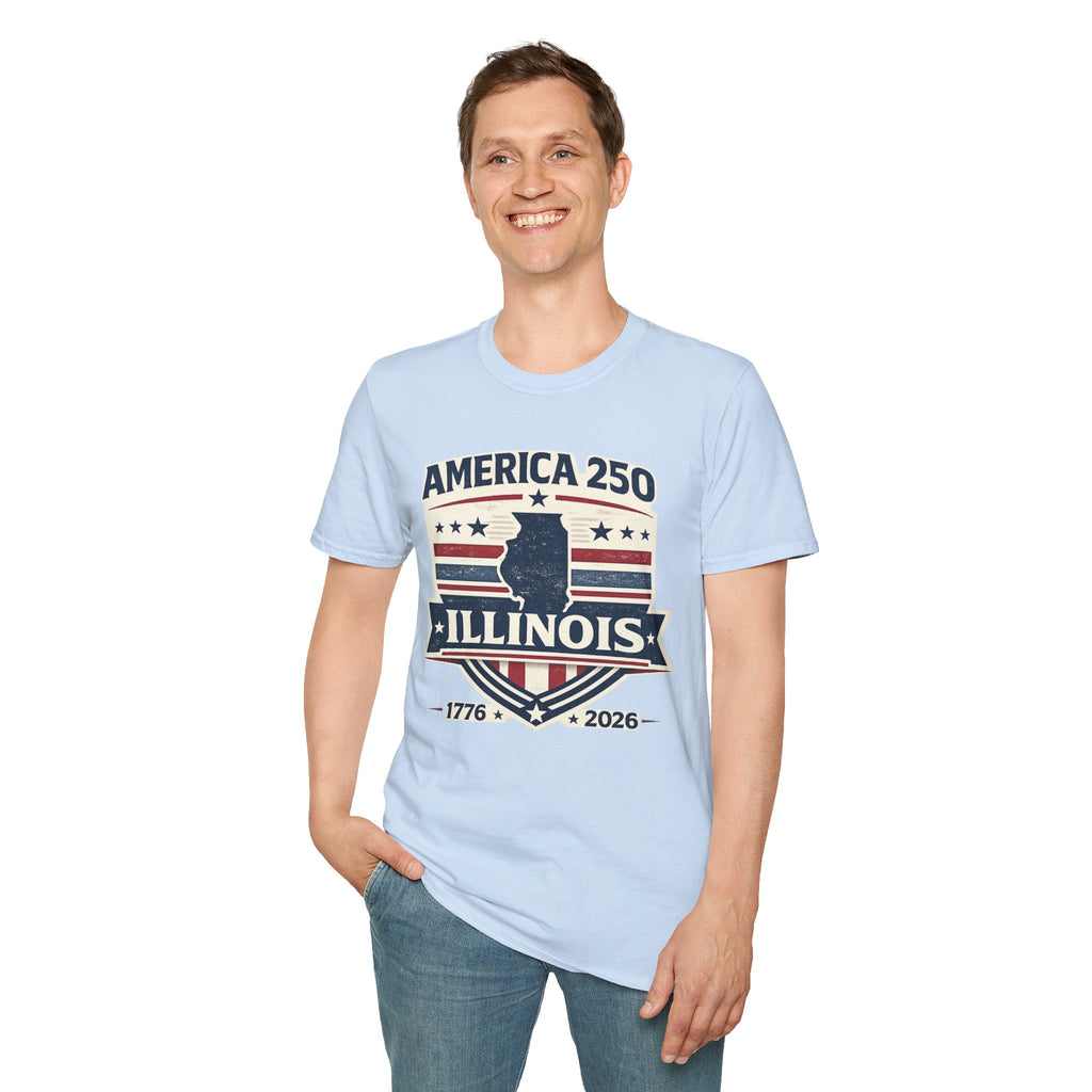 America 250 Illinois T-Shirt — 1776–2026 USA State Pride Tee