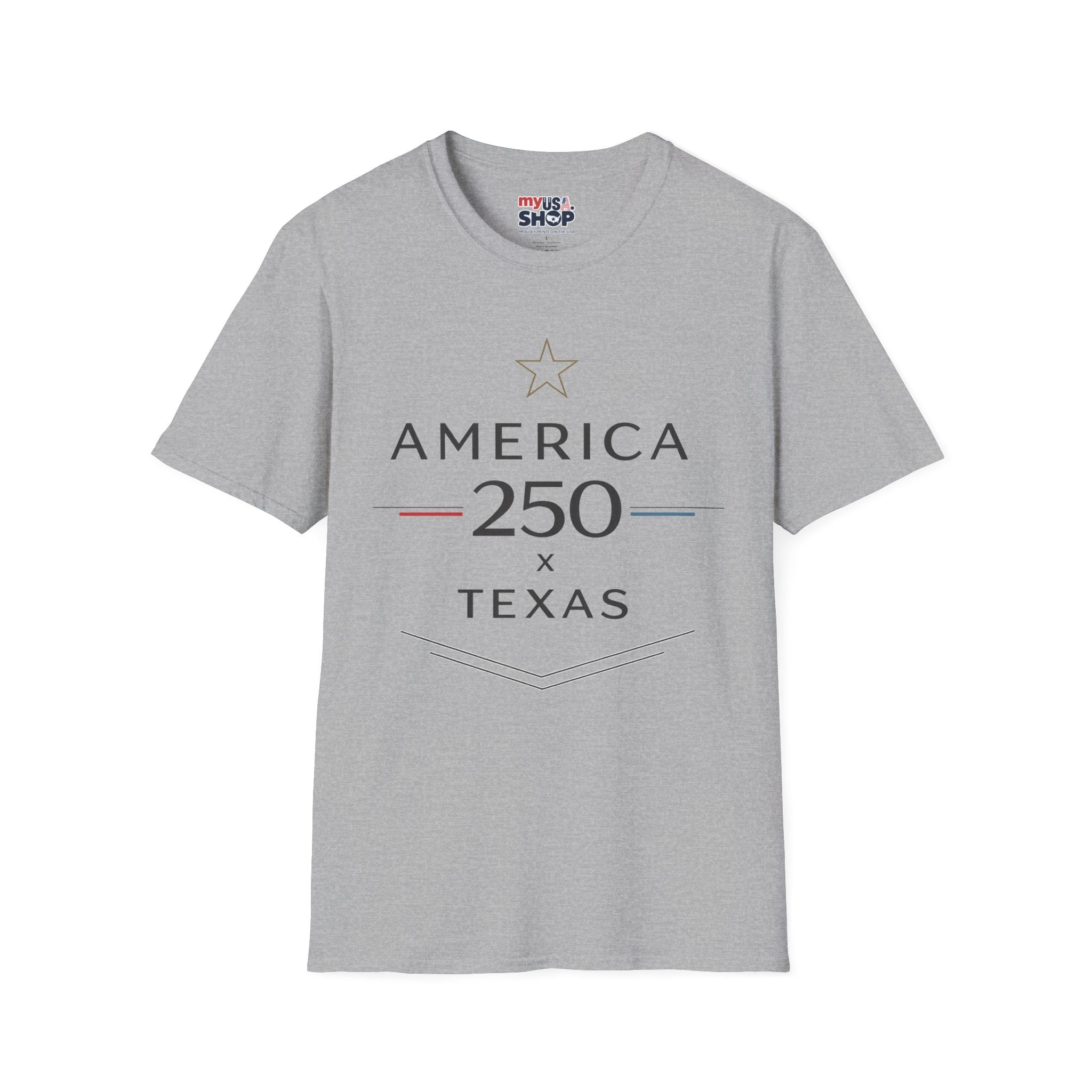 America 250 Texas T-Shirt — Minimalist Patriotic Texas Graphic Tee