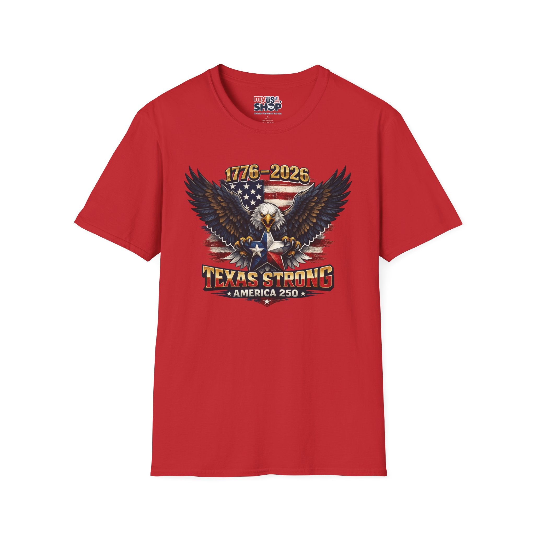 America 250 Texas Shirt — Texas Strong Patriotic Eagle Graphic Tee