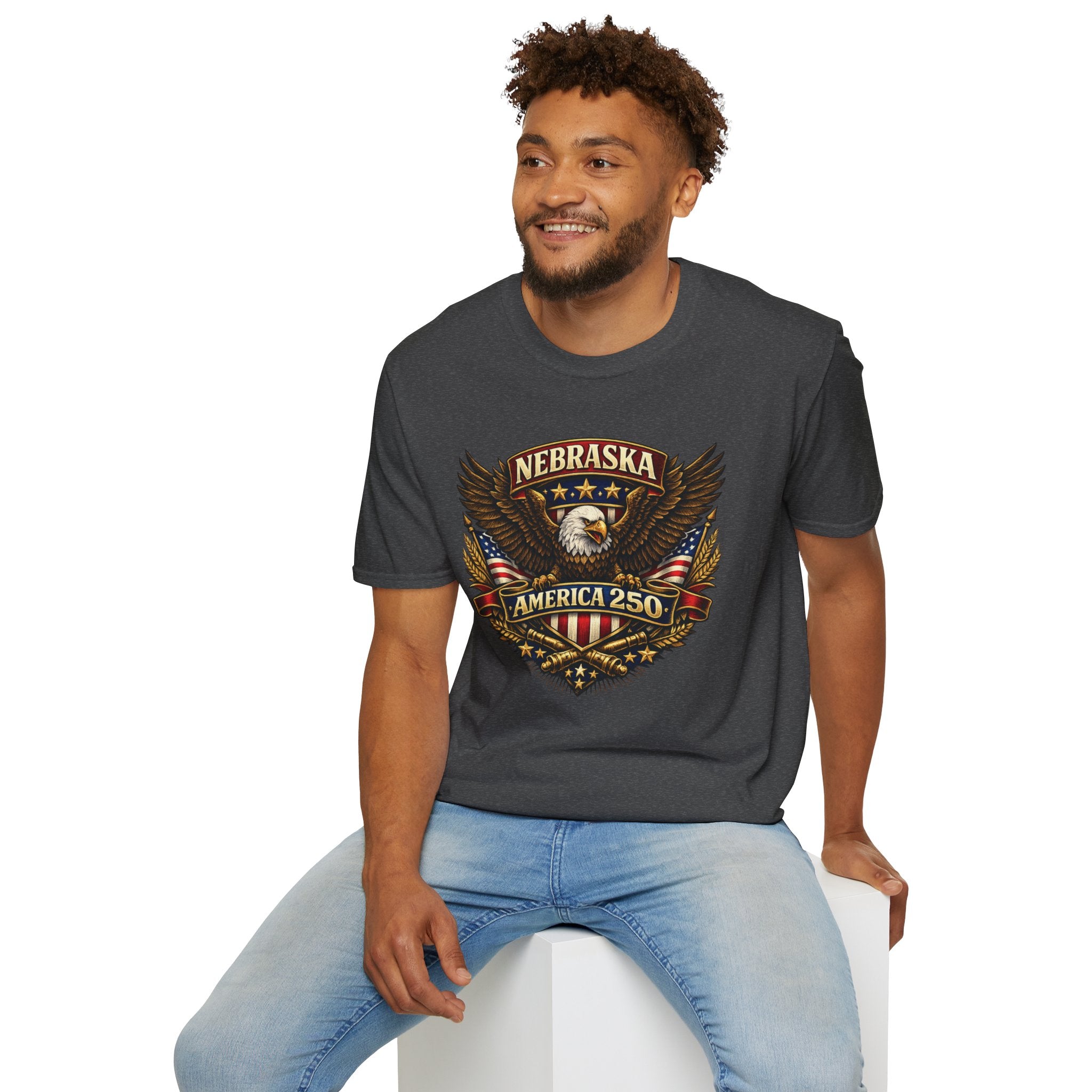 America 250 Nebraska Eagle T-Shirt — Patriotic USA State Tee