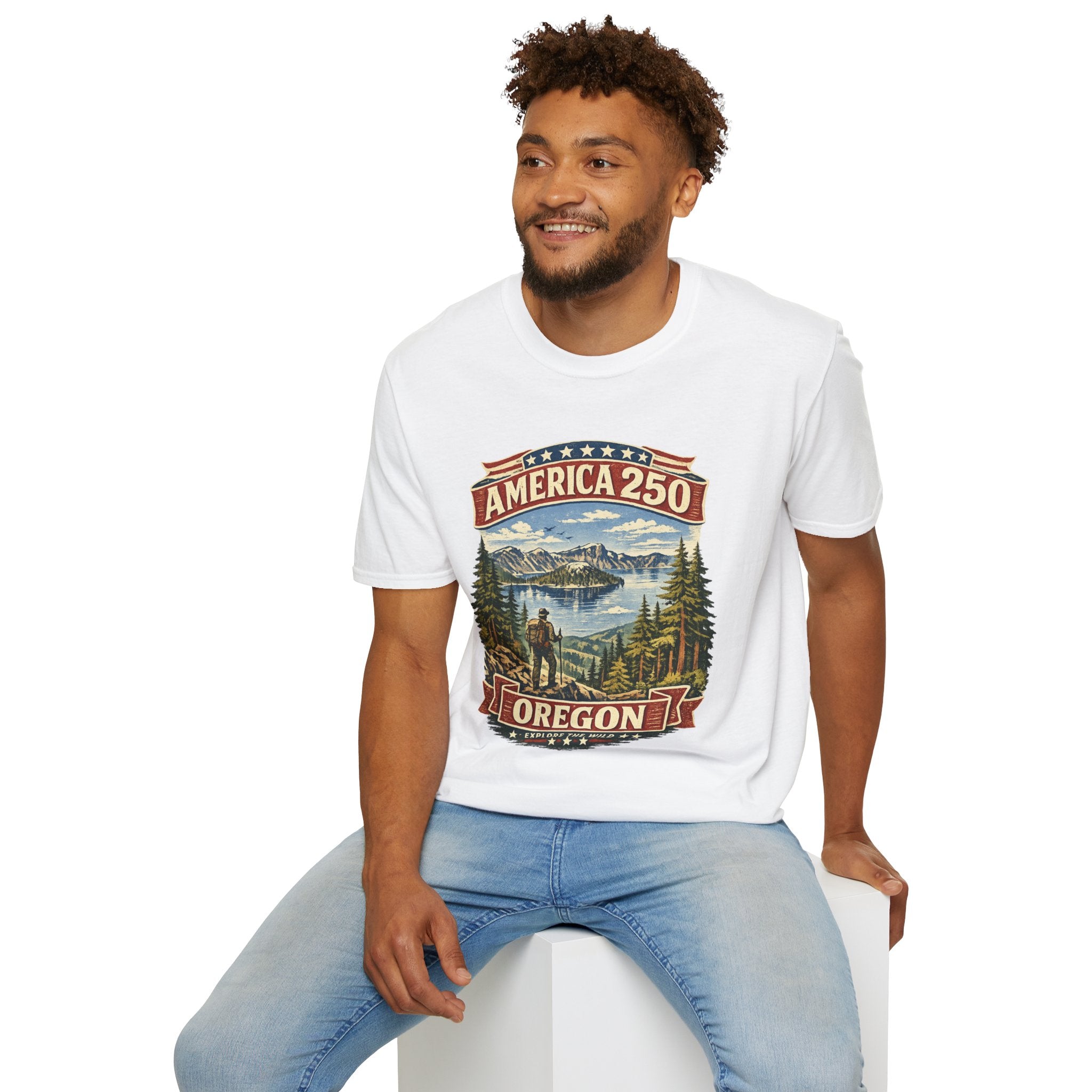 America 250 X Oregon Shirt — Explore The Wild Adventure Graphic Tee