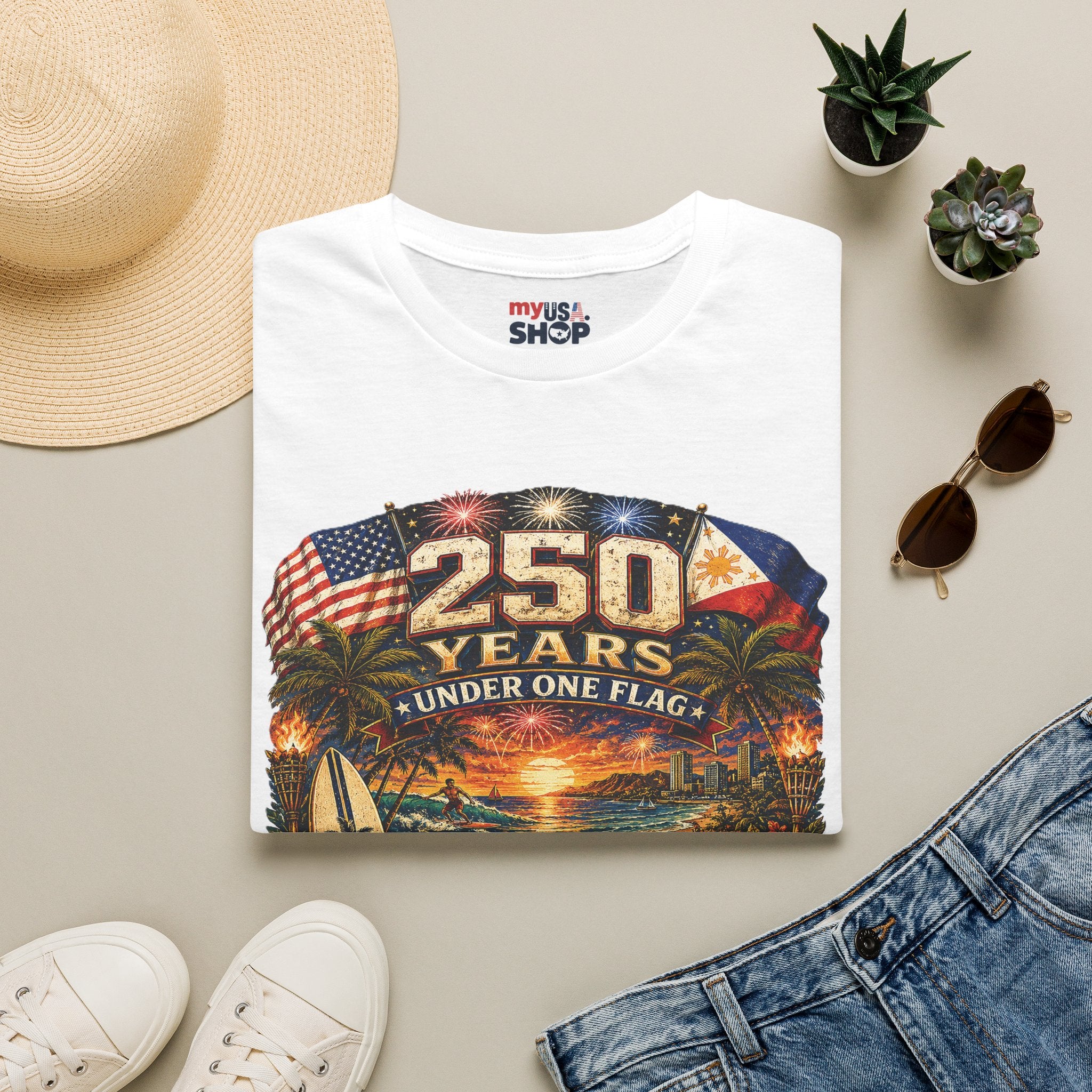 America 250 Years Under One Flag — USA & Philippines Patriotic