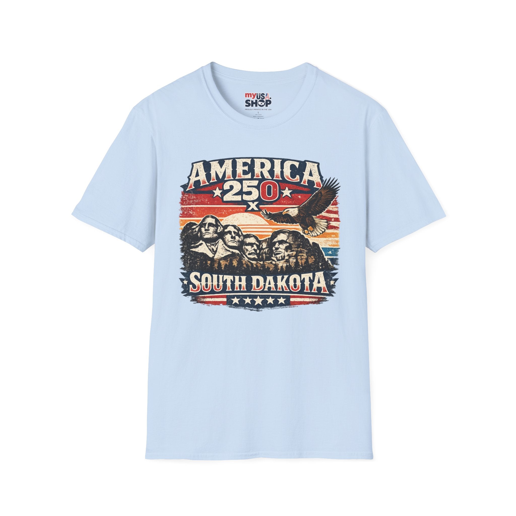 America 250 South Dakota T-Shirt — Vintage Eagle Patriotic USA Graphic Tee