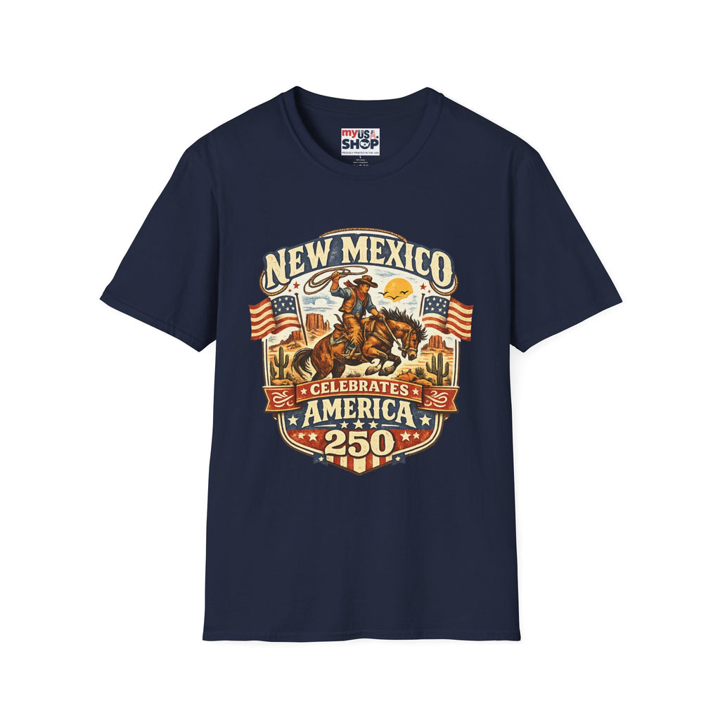 America 250 New Mexico Cowboy Rodeo T-Shirt — Vintage Western Tee