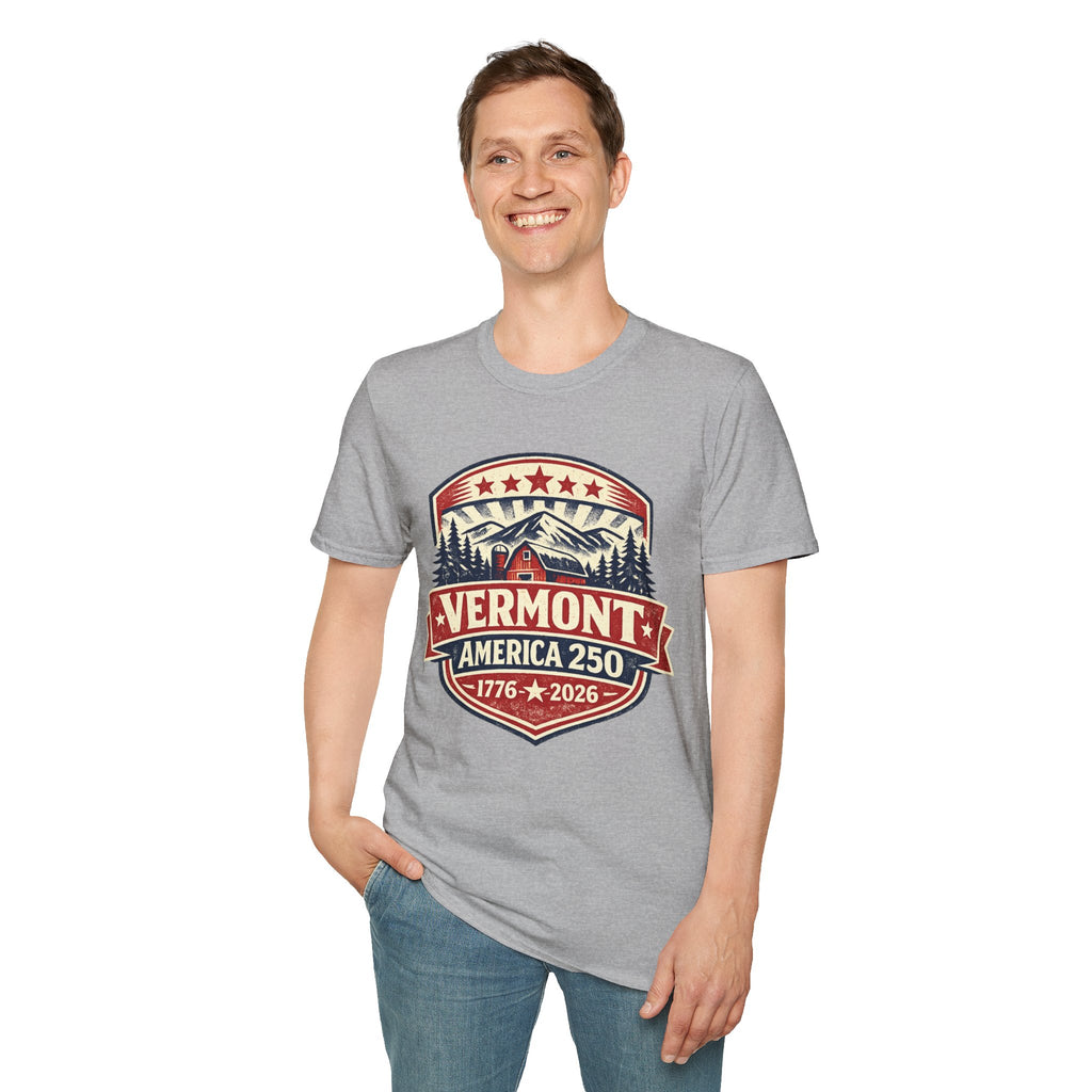 America 250 – Vermont 1776–2026 Mountain Heritage Vintage Tee Design