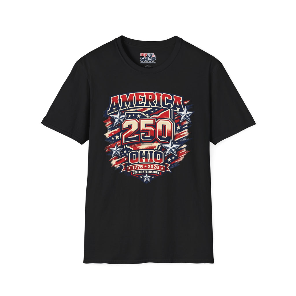 America 250 Ohio Commemorative T-Shirt — 250th Anniversary Patriotic Tee