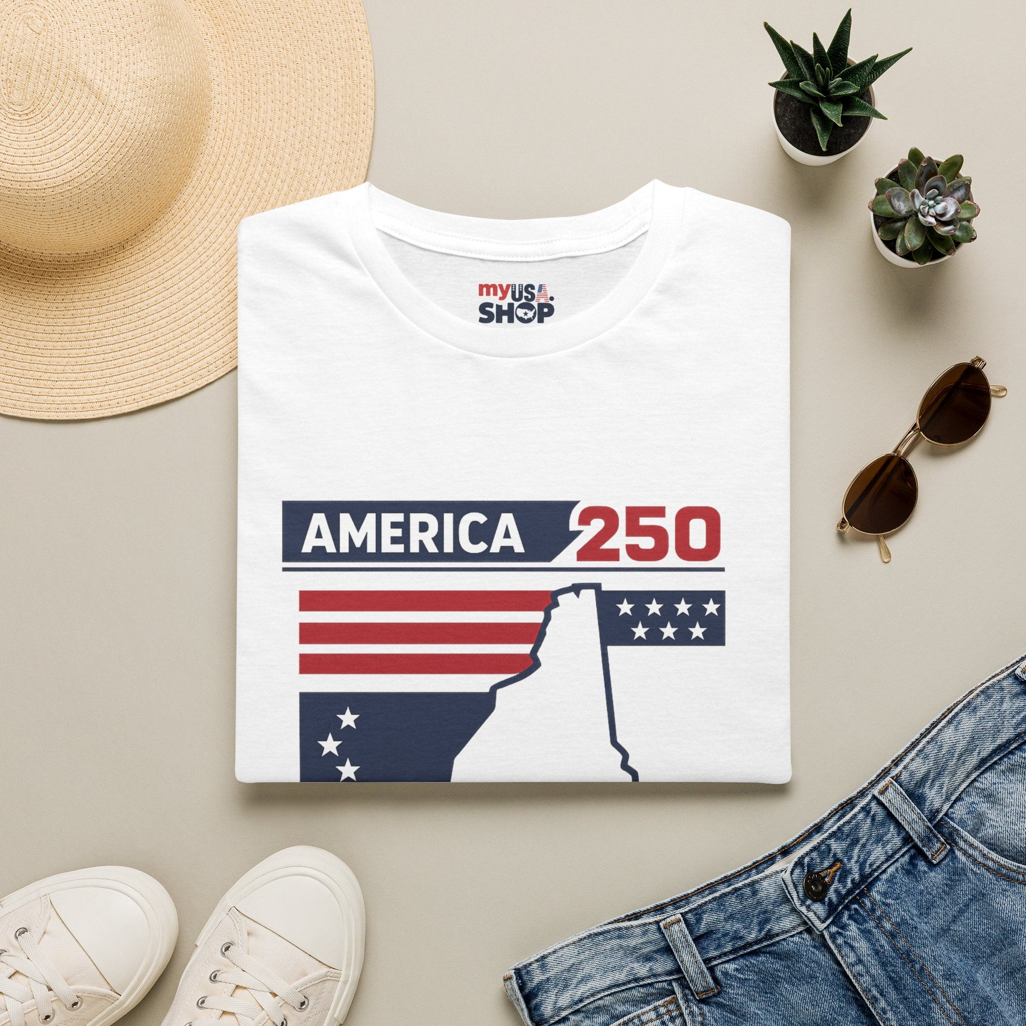 America 250 x New Hampshire Map