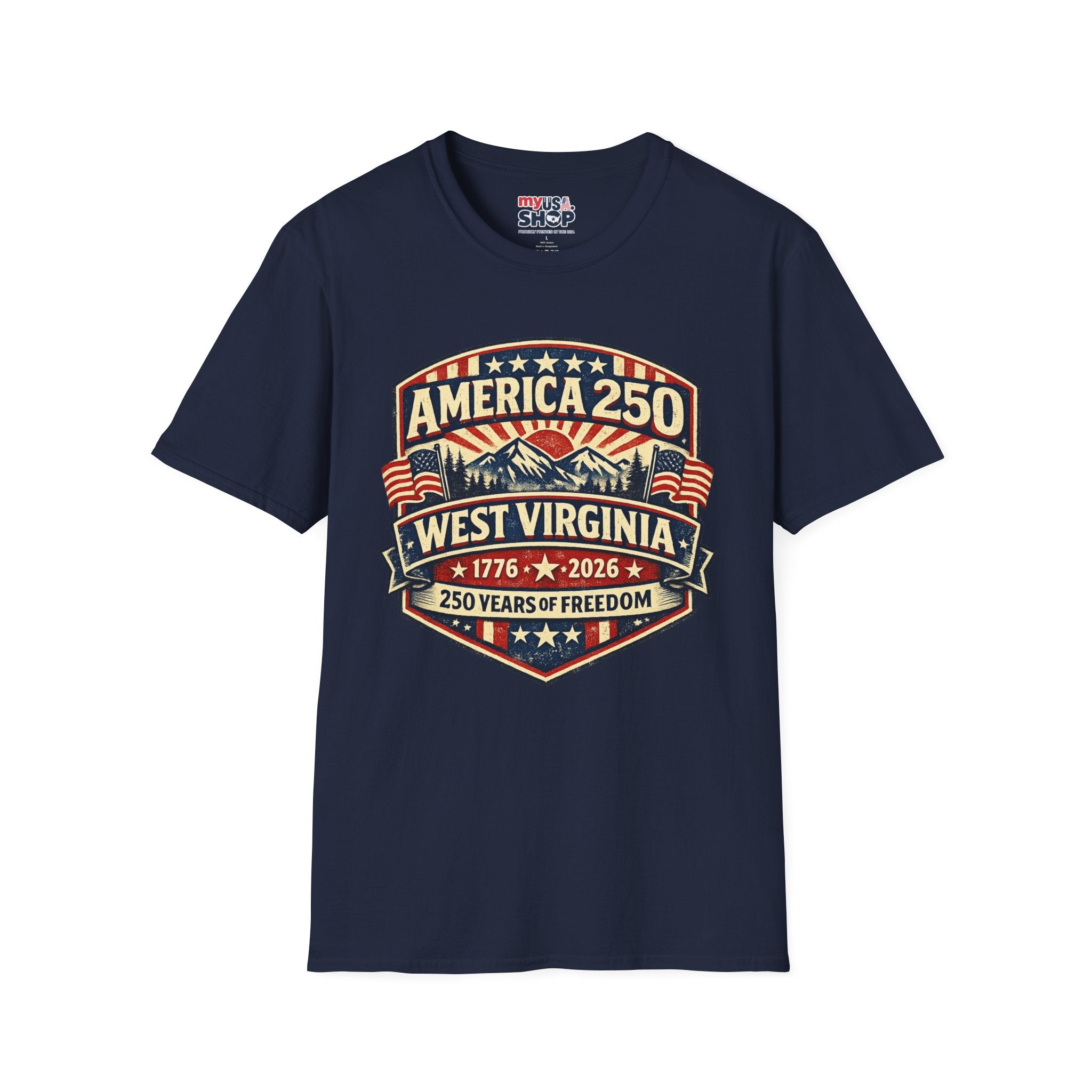 America 250 West Virginia T-Shirt — 250 Years of Freedom 1776–2026 Celebration Tee