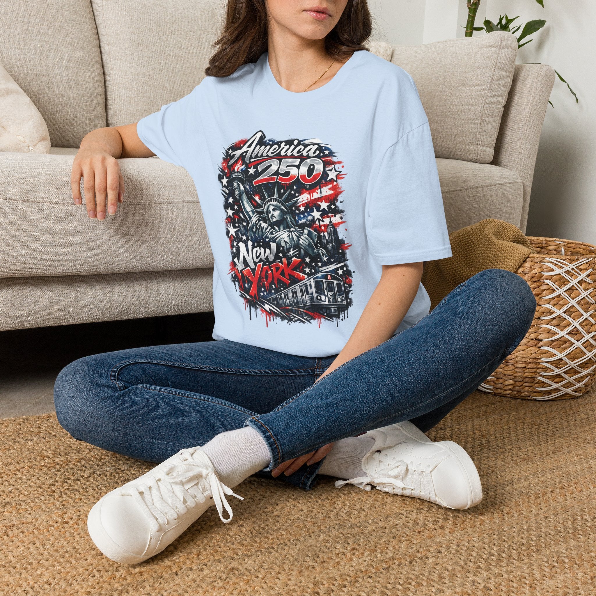 America 250 Statue of Liberty T-Shirt — Patriotic New York 250th Anniversary Tee