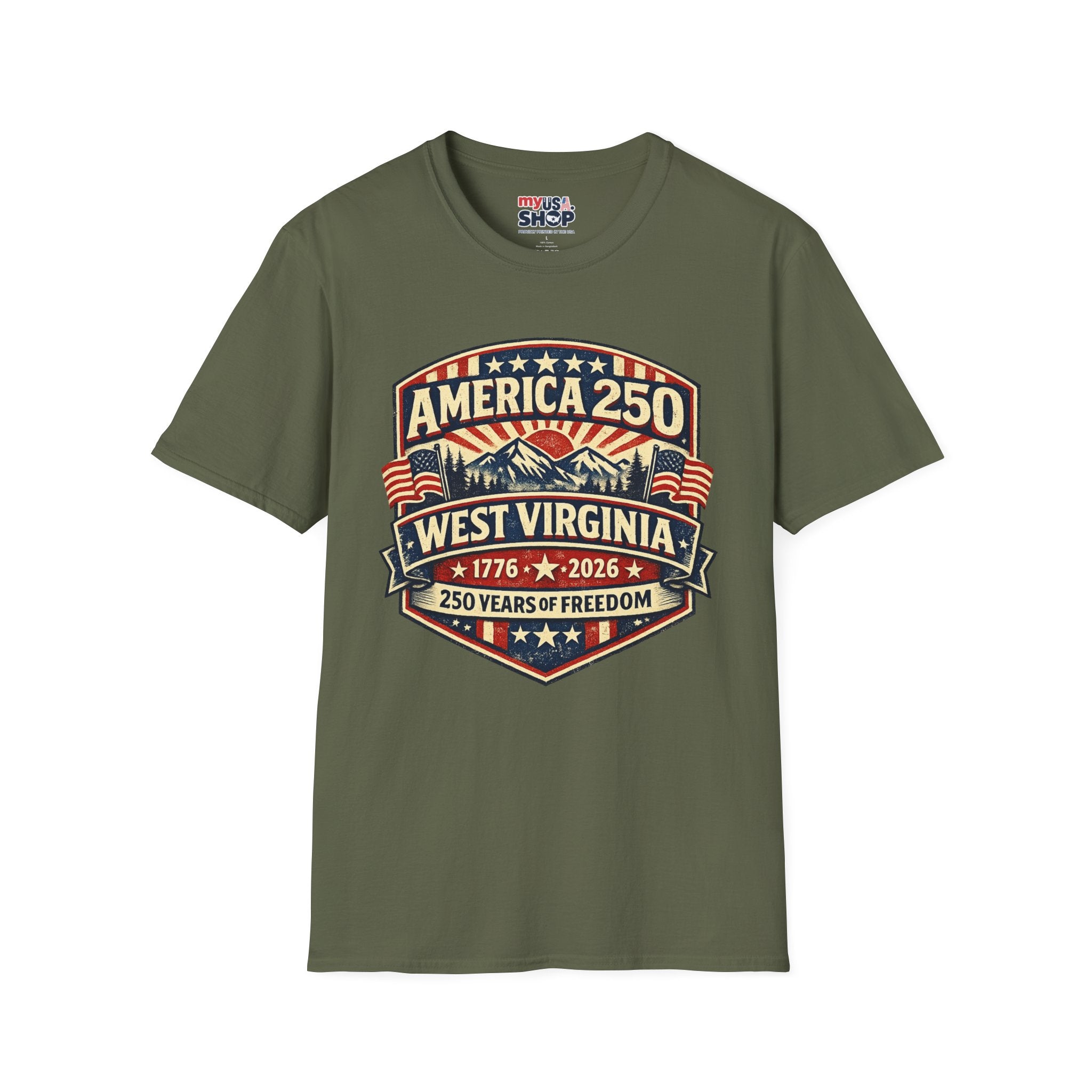 America 250 West Virginia T-Shirt — 250 Years of Freedom 1776–2026 Celebration Tee