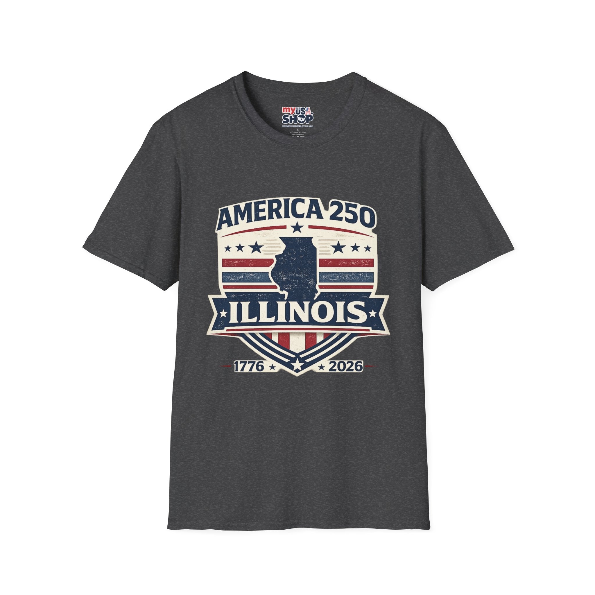 America 250 Illinois T-Shirt — 1776–2026 Bicentennial USA State Pride Tee