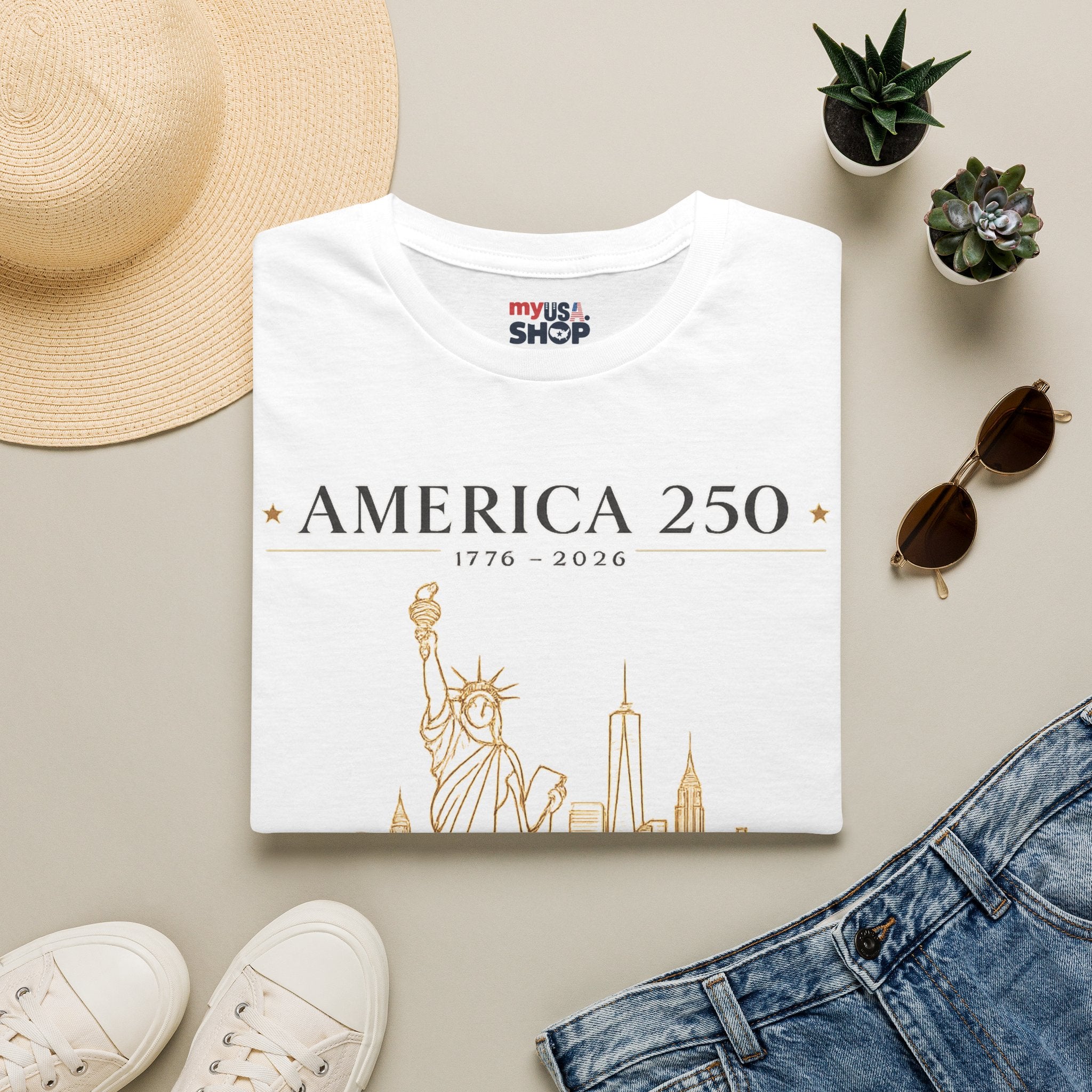America 250 — USA Commemorative Tee (New York Statue of Liberty Design)