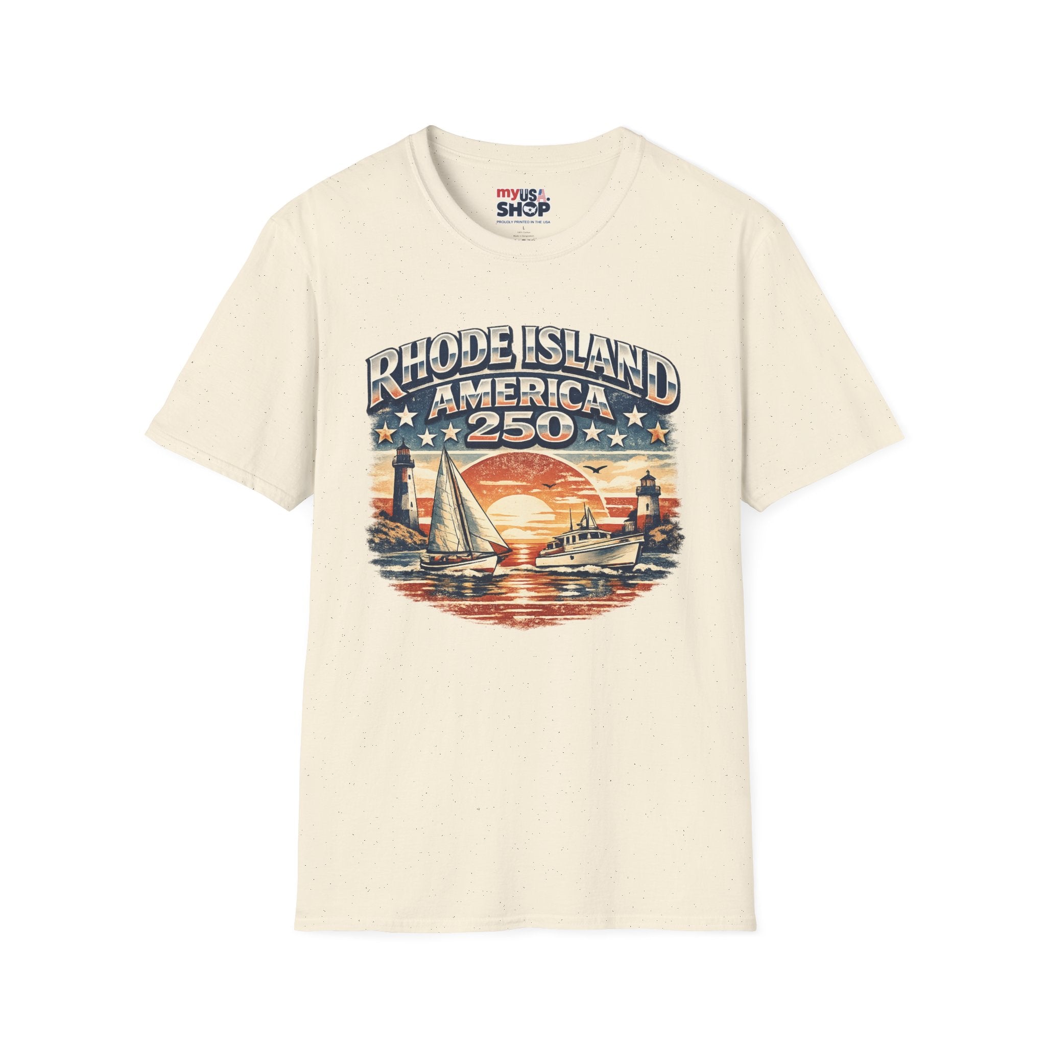Rhode Island America 250 Shirt — Nautical Sunset Sailing Tee