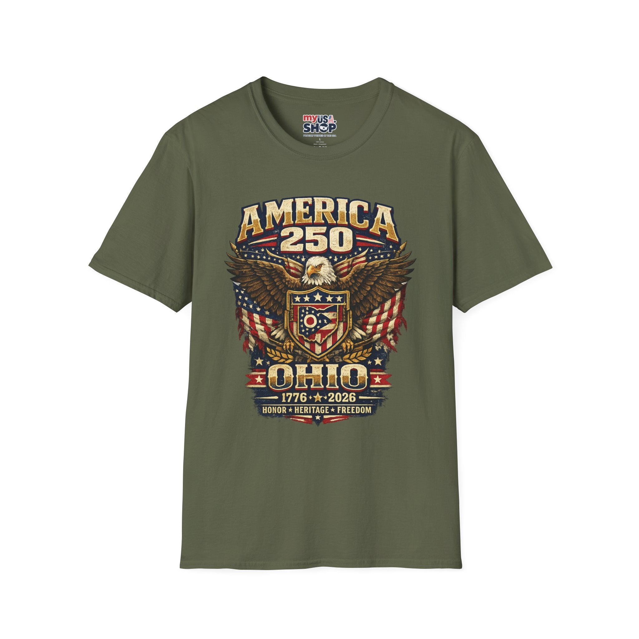 America 250 Ohio Eagle T-Shirt —1776–2026 Patriotic Tee