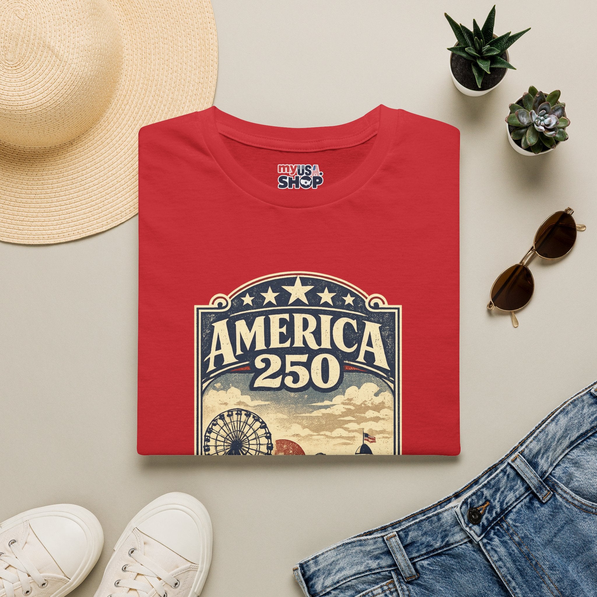 America 250 New Jersey Vintage Patriotic Graphic