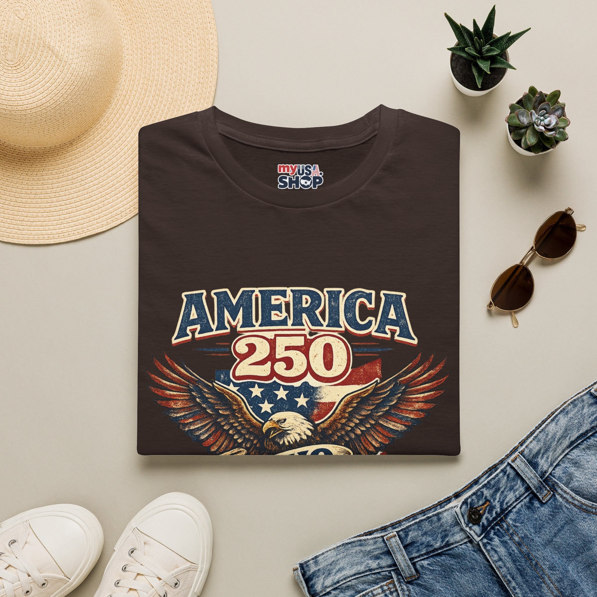 America 250 – Ohio Eagle Ribbon 1776–2026 Vintage Tee Desig