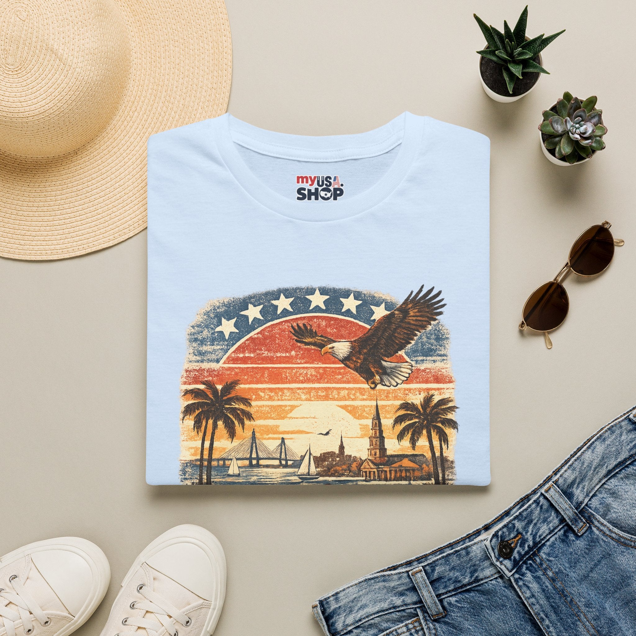 South Carolina Vintage Eagle T-Shirt — America Celebrates 250 Retro Tee