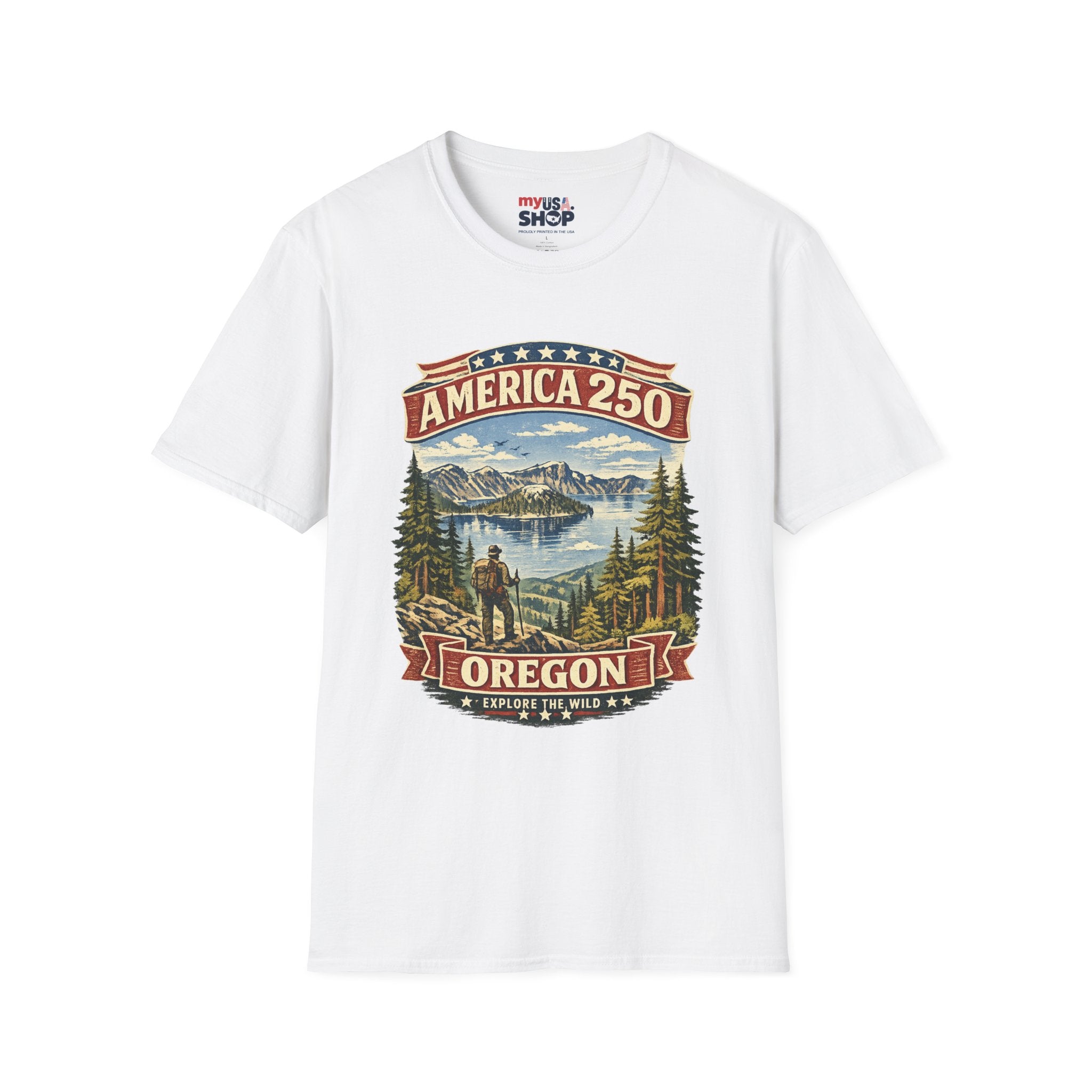 America 250 X Oregon Shirt — Explore The Wild Adventure Graphic Tee