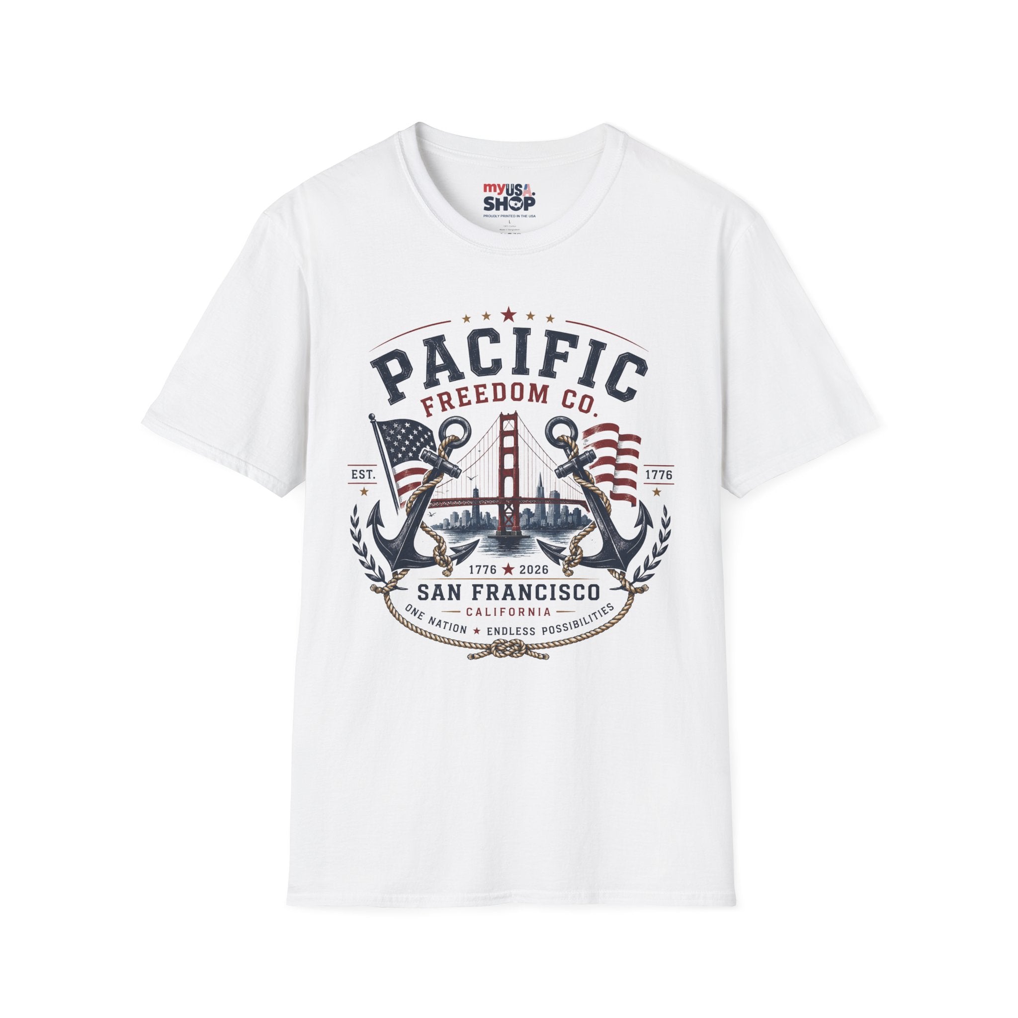 America 250 Pacific Freedom Co. San Francisco California T-Shirt