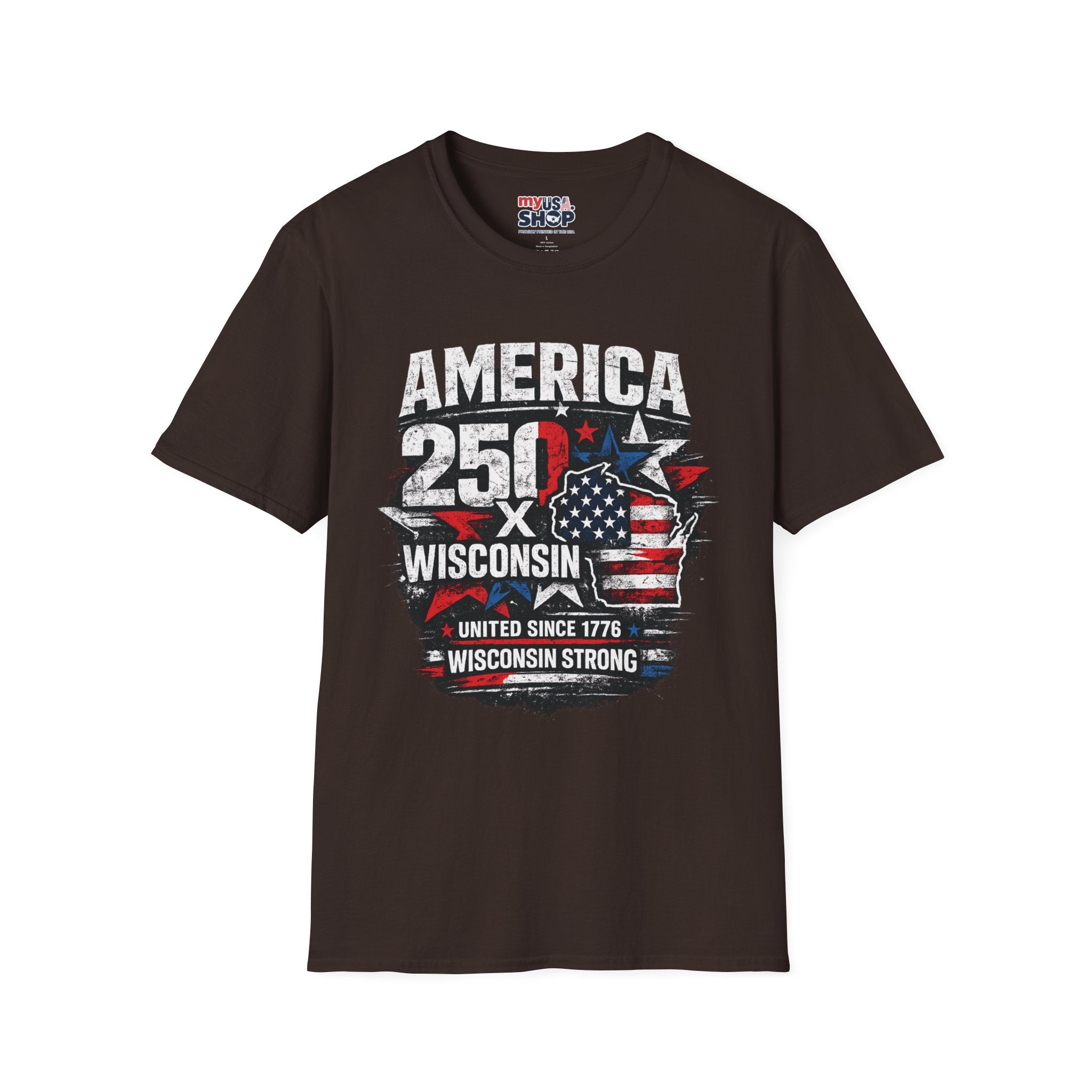 America 250 Wisconsin T-Shirt — USA 1776 Celebration Tee