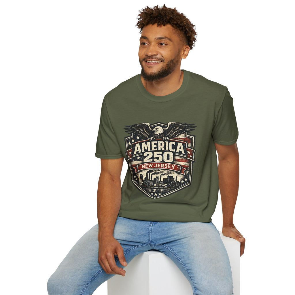 America 250 New Jersey — Vintage Eagle Patriotic