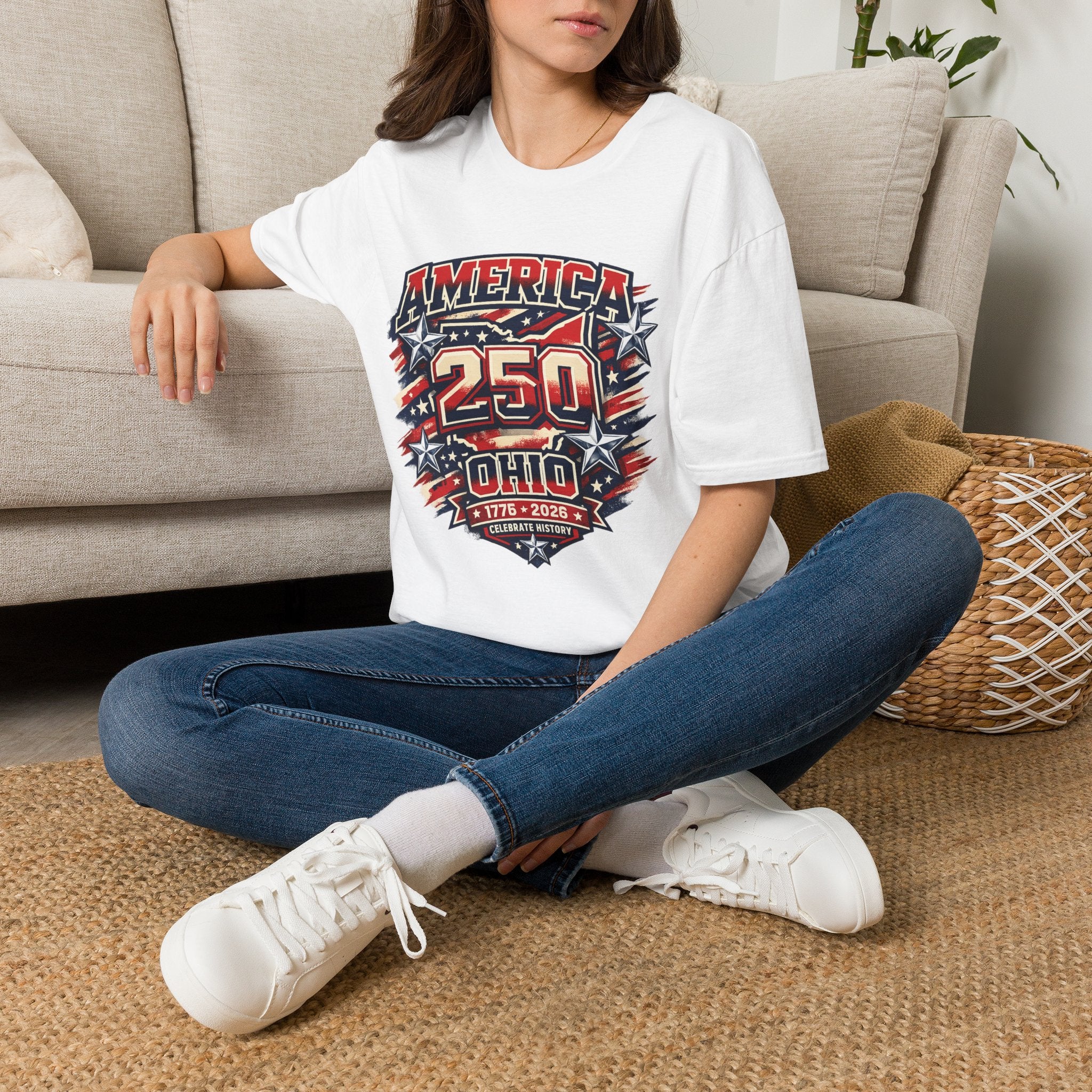 America 250 – Ohio Celebrating History Patriotic Vintage Tee Design