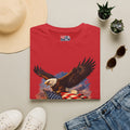 America 250 Los Angeles Eagle Flag Skyline Palms Sunset White California Tee