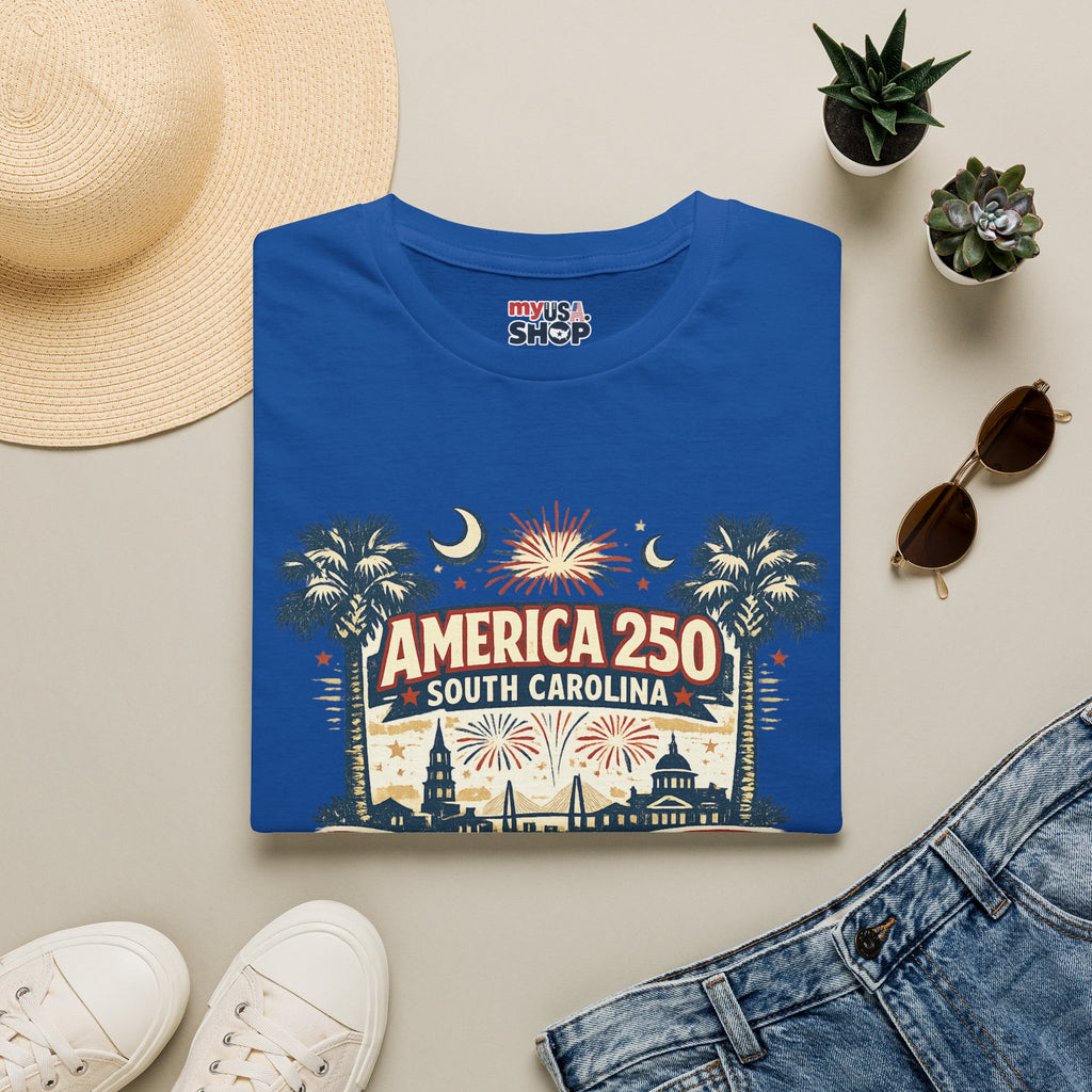 America 250 South Carolina T-Shirt — Palmetto Fireworks Celebration Tee