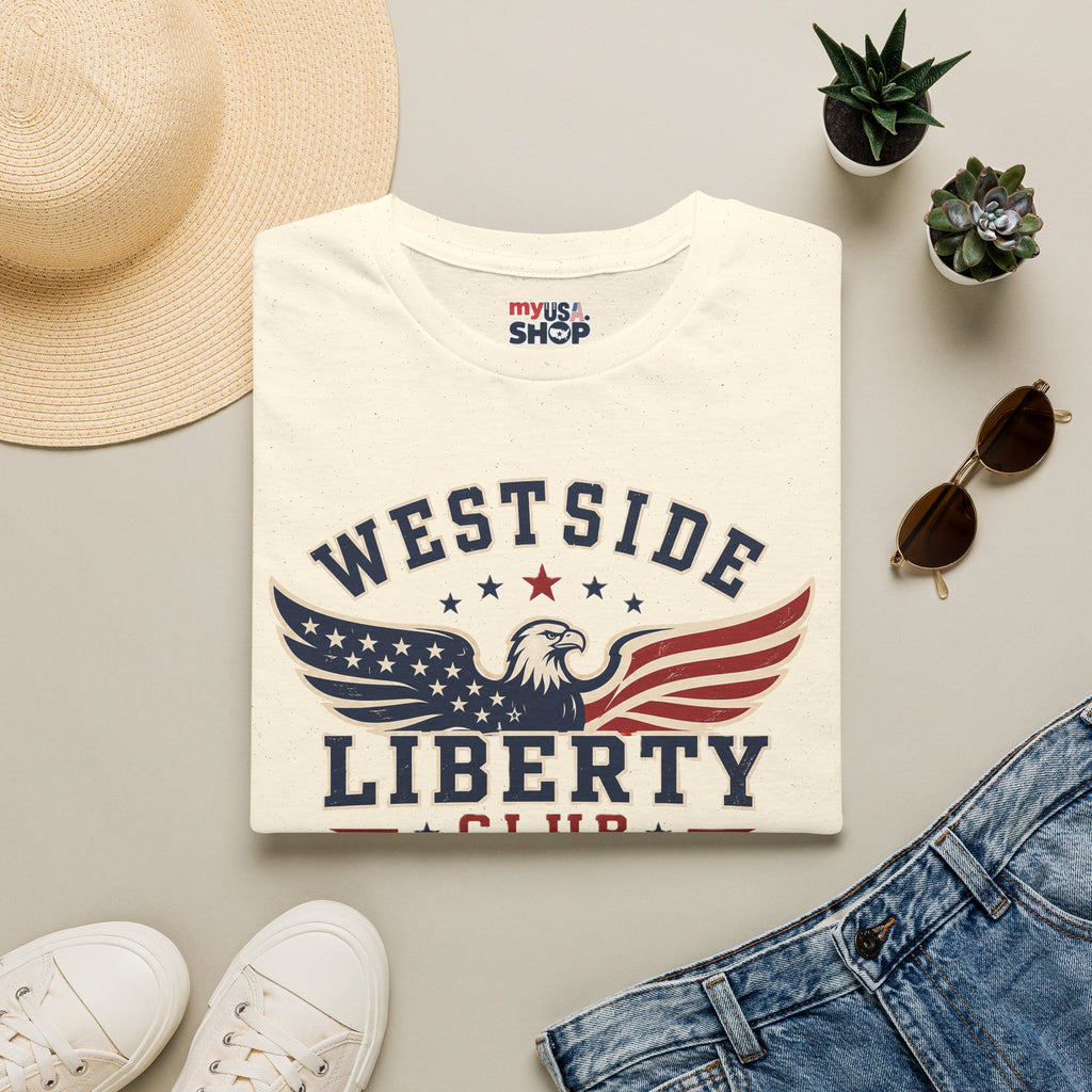 Westside Liberty Club T-Shirt — Patriotic Eagle America 250 Graphic Tee
