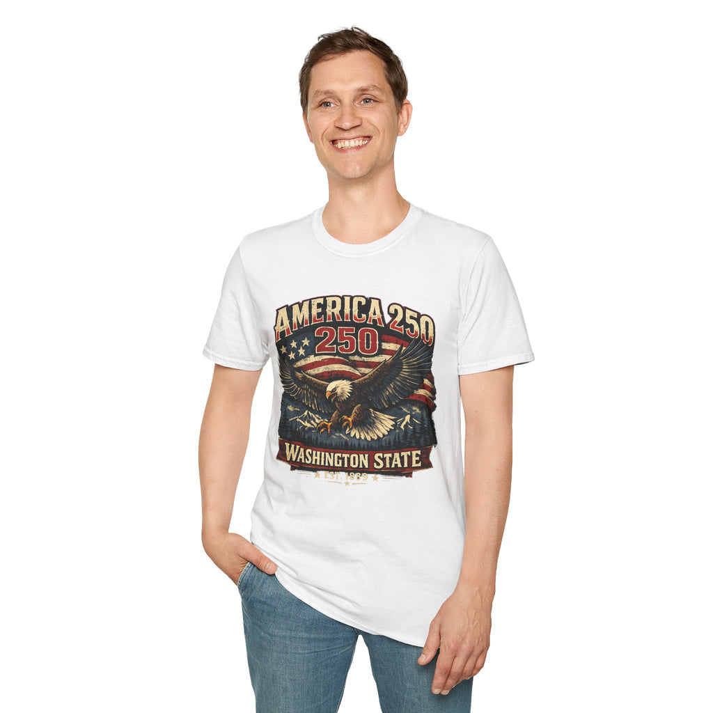 America 250 Eagle T-Shirt — Washington State Patriotic Tee