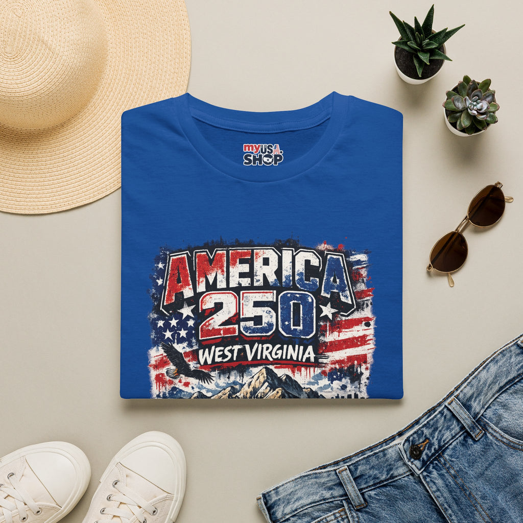 America 250 West Virginia Vintage Flag Commemorative Tee