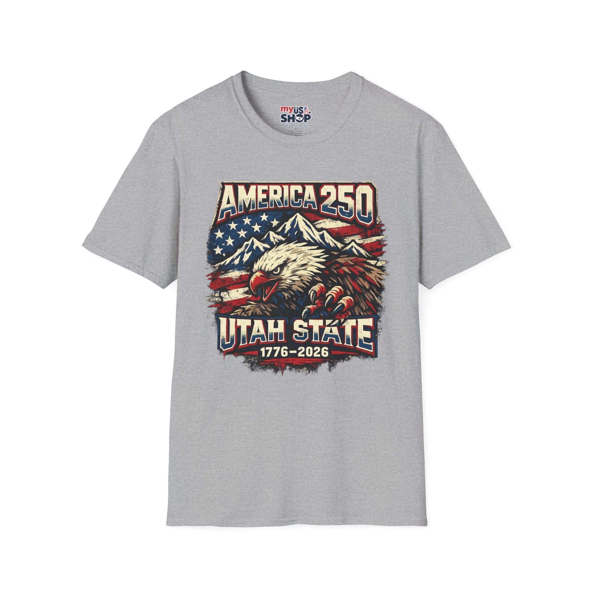America 250 Utah State T-Shirt — Patriotic Eagle Mountain Graphic Tee
