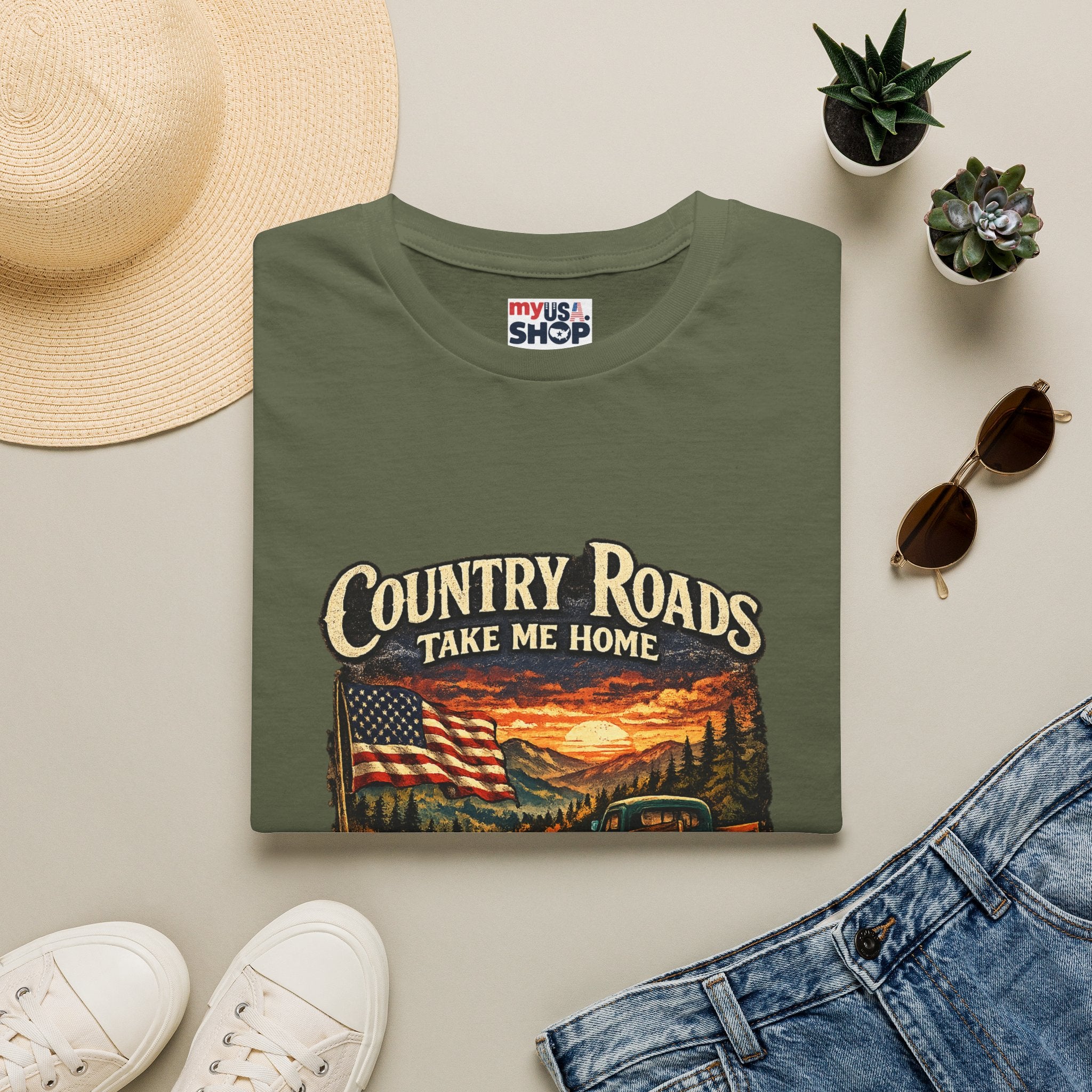America 250 T-Shirt — "Take Me Home" West Virginia Scenic Graphic Tee