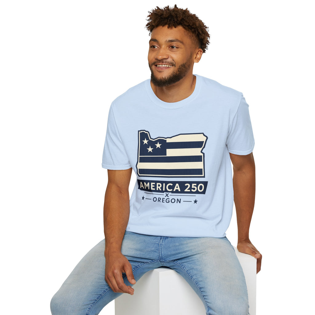 America 250 Oregon Shirt — Minimal Oregon State Flag Graphic Tee