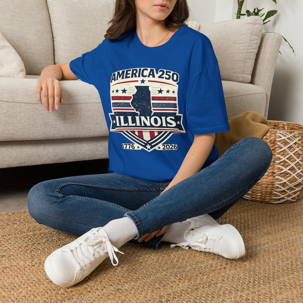 America 250 Illinois T-Shirt — 1776–2026 USA State Pride Tee