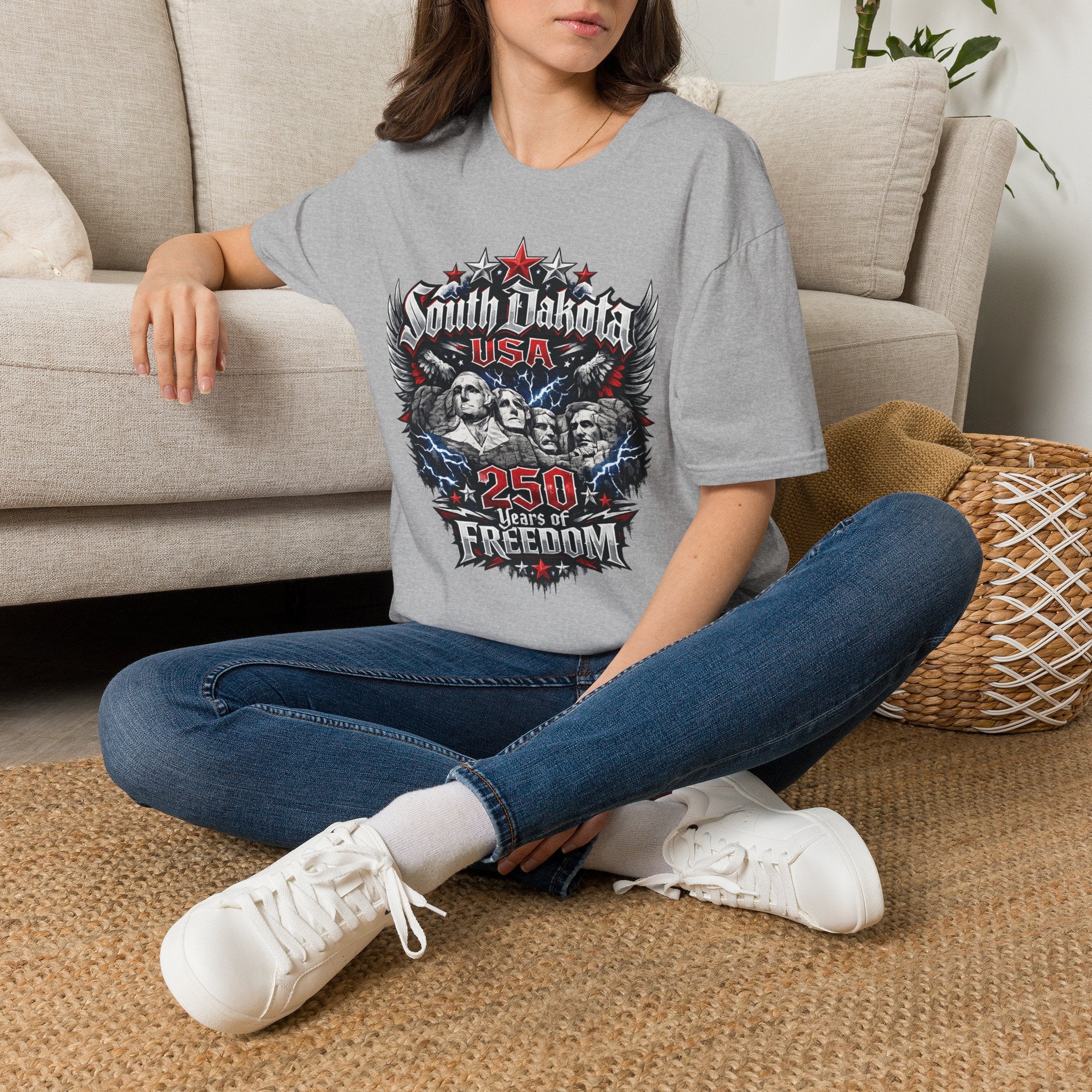 America 250 South Dakota Shirt — Freedom Anniversary Patriotic Graphic Tee