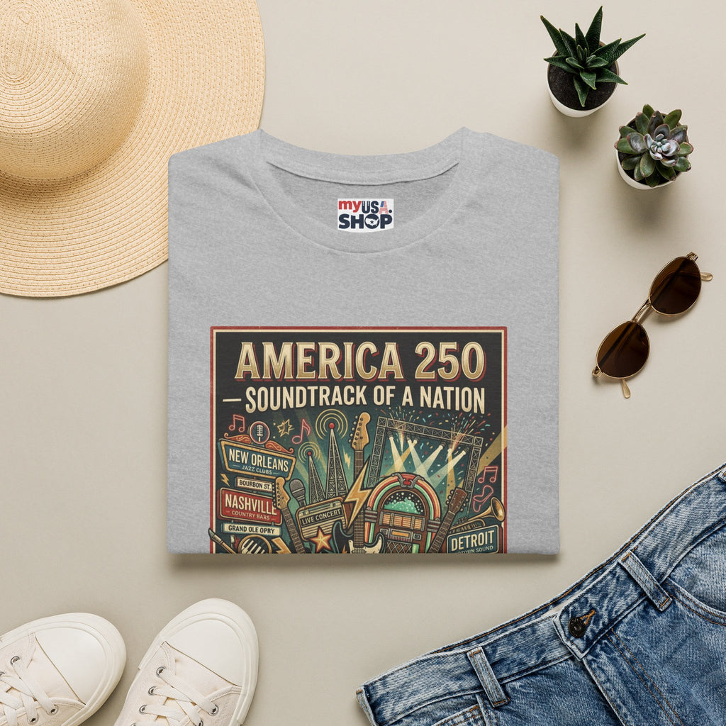 America 250 "Soundtrack of a Nation" T-Shirt — Patriotic Music Festival Tee Pop Culture