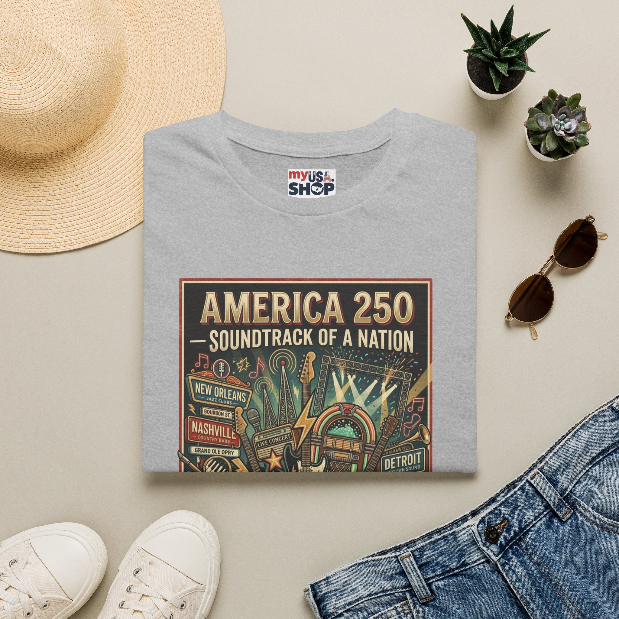 America 250 "Soundtrack of a Nation" T-Shirt — Patriotic Music Festival Tee Pop Culture