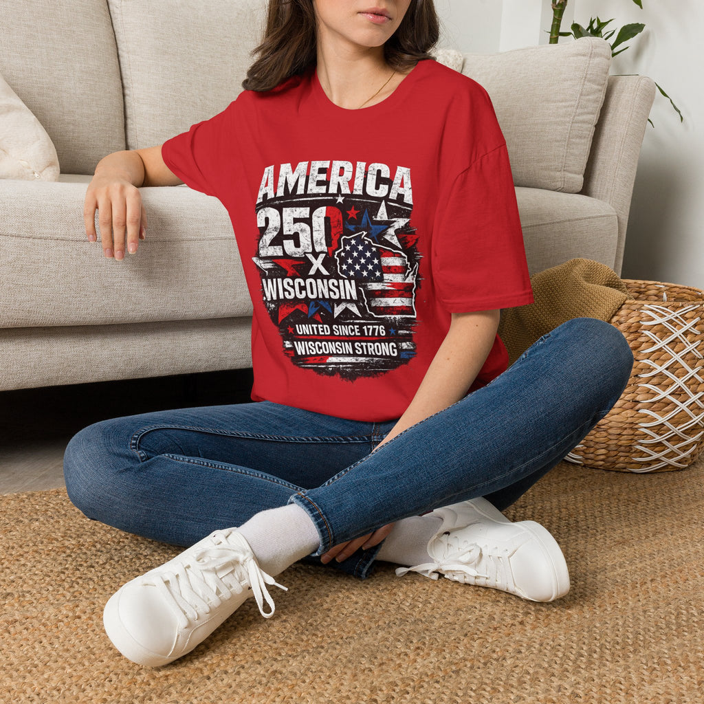 America 250 Wisconsin T-Shirt — USA 1776 Celebration Tee