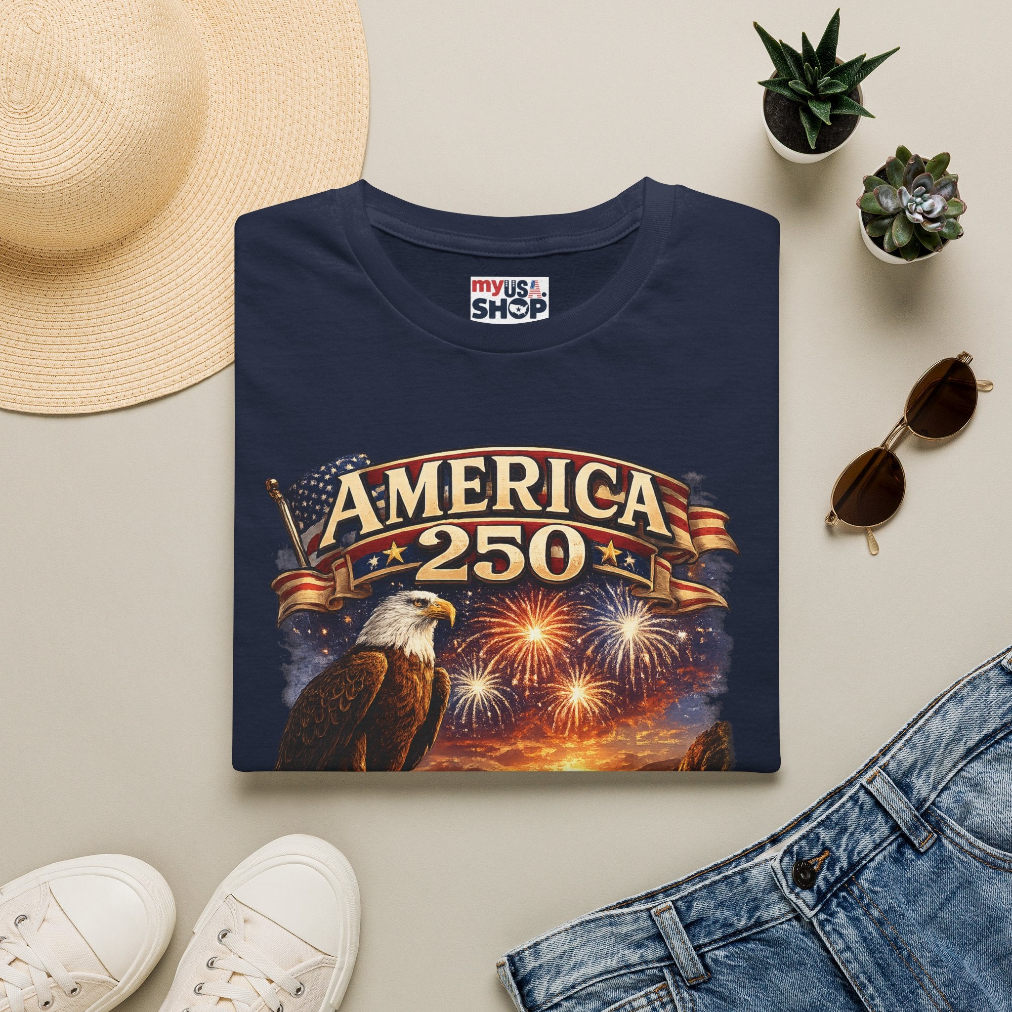 America 250 Eagle Fireworks T-Shirt