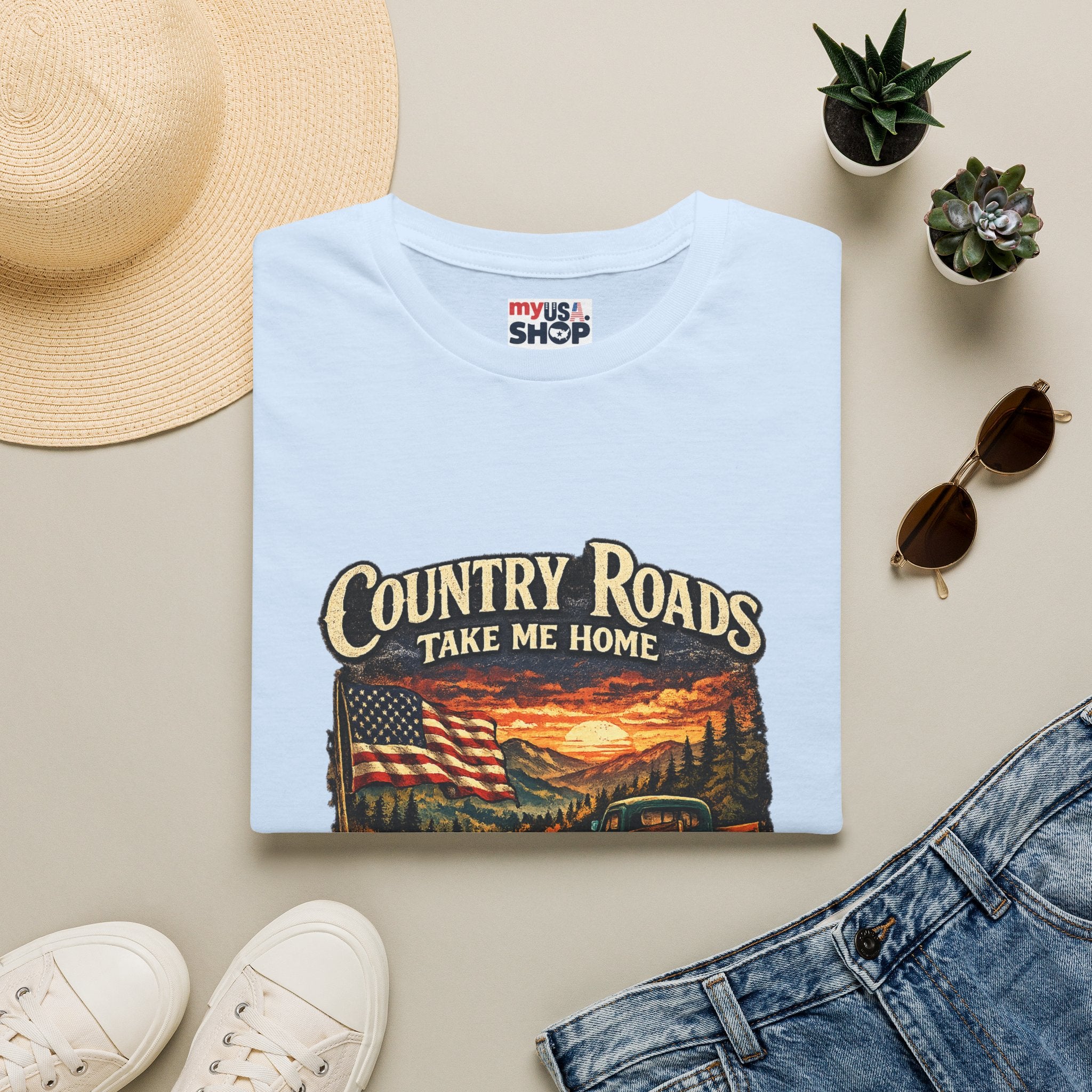 America 250 T-Shirt — "Take Me Home" West Virginia Scenic Graphic Tee