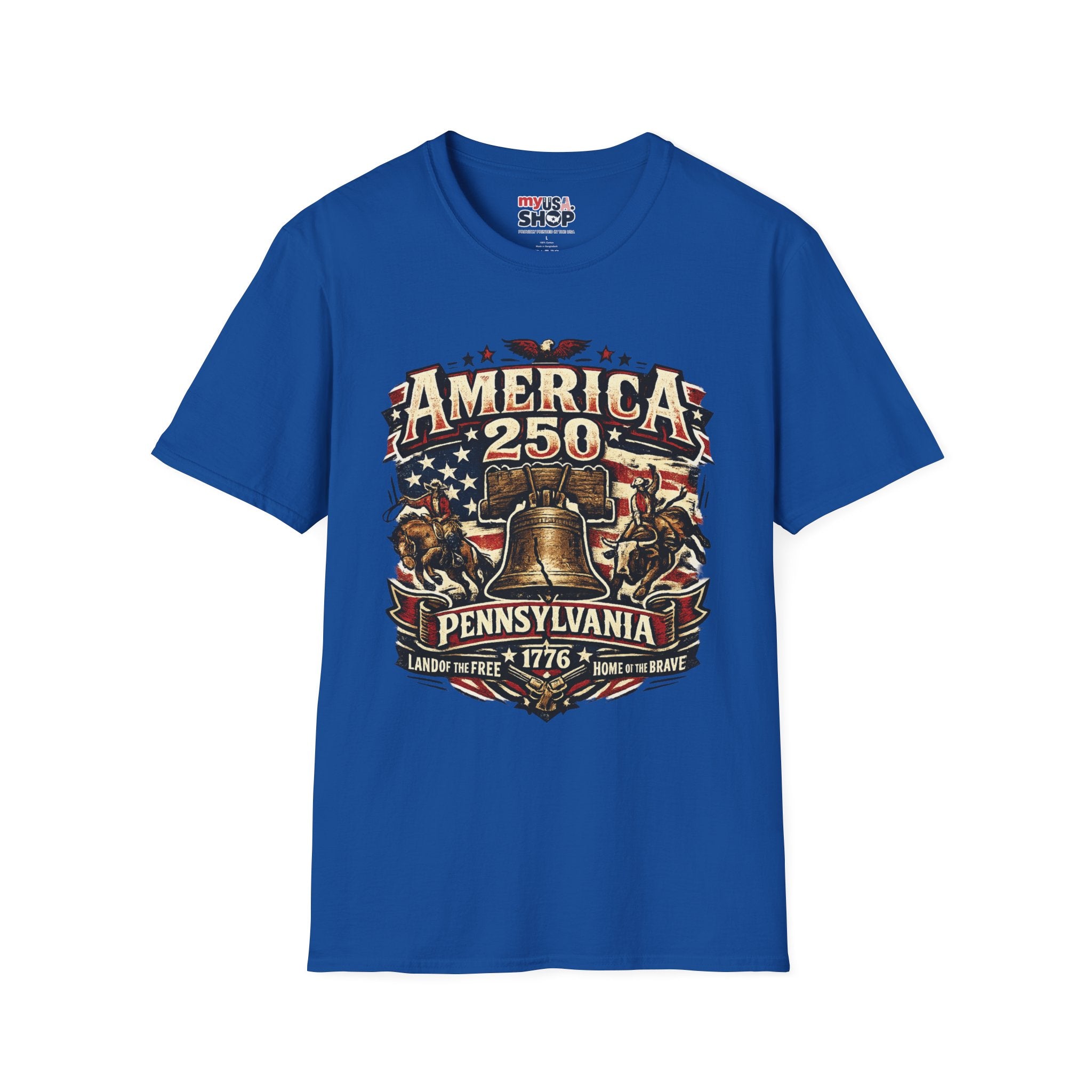 America 250 Pennsylvania TShirt — Western Rodeo Liberty Bell Graphic Tee