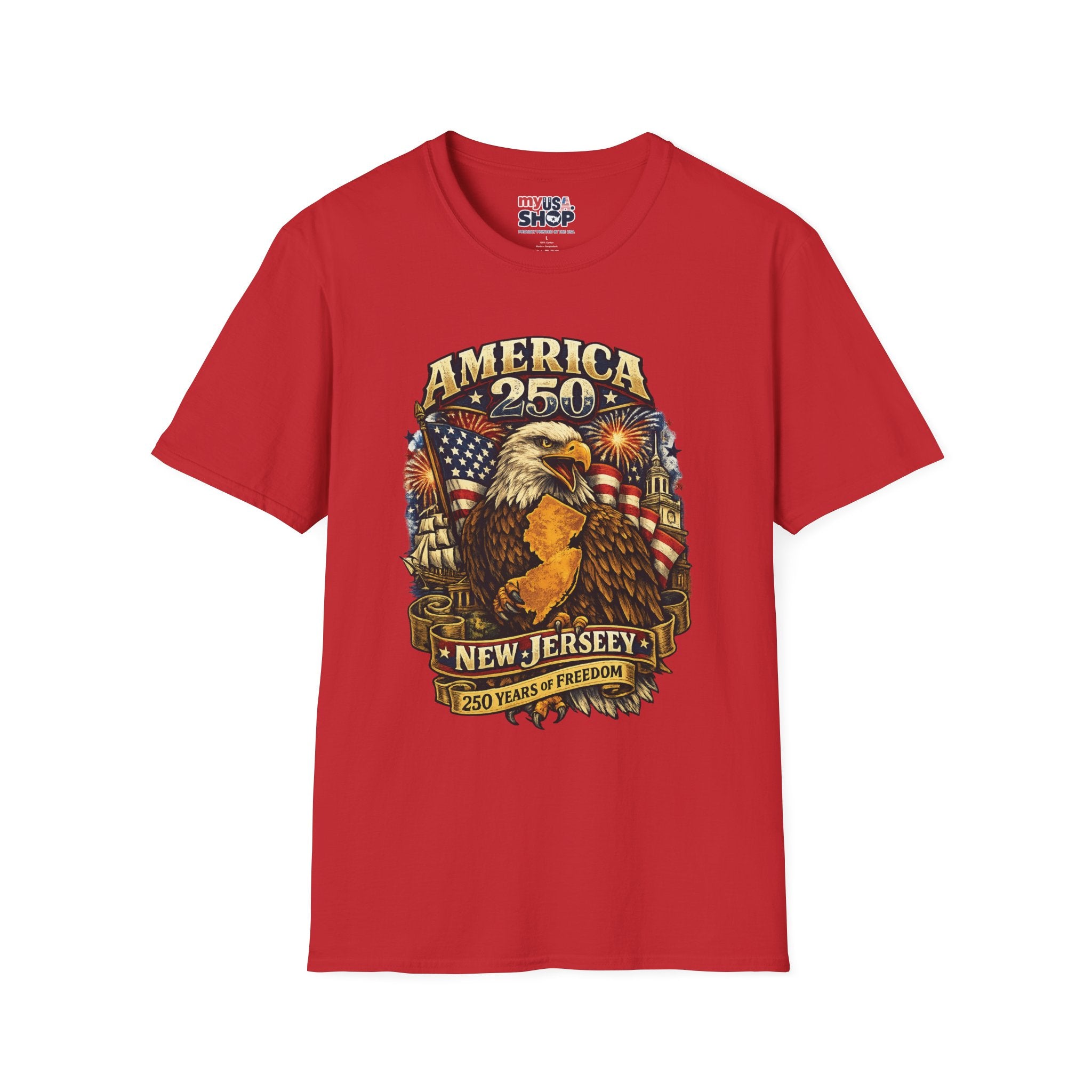 America 250 Eagle T‑Shirt — New Jersey Patriotic Tee